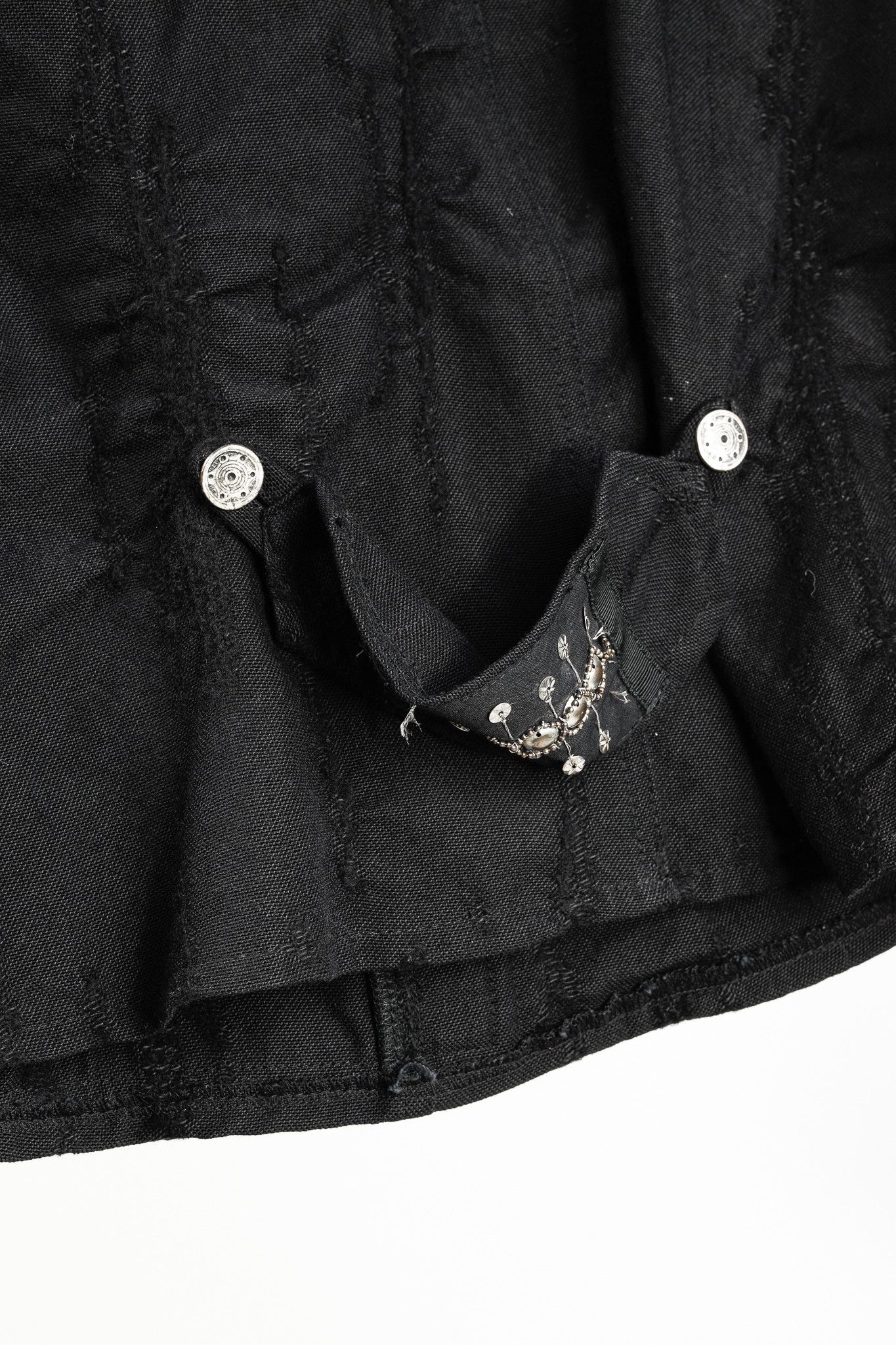 Other Caty Lesca Black Textured Wool & Cotton Metal-Accent Jacket Size L / US 10 / IT 46 - 9 Thumbnail