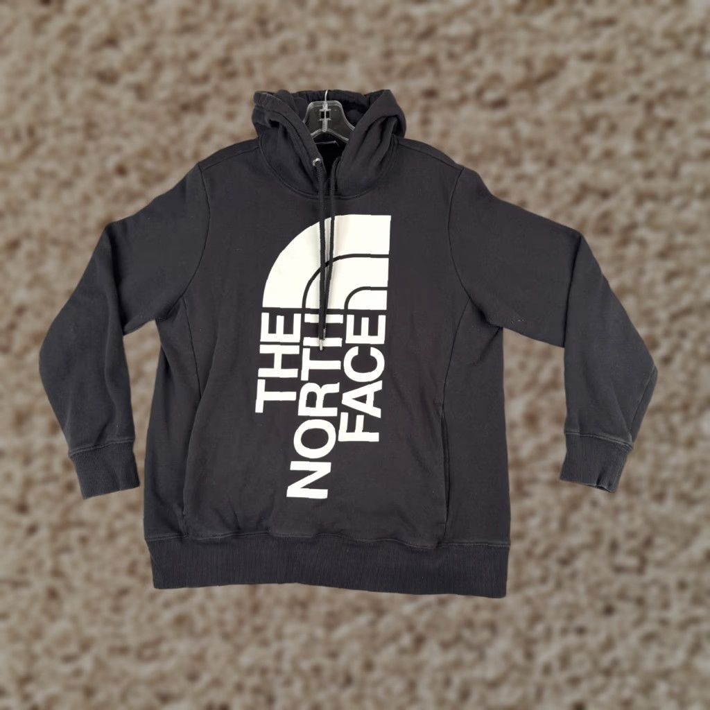 The North Face The North Face Hoodie Womens Large Black Pullover Cotton Blend Fleece Logo Pocket Hooded Sweater Size L / US 10 / IT 46 - 1 Thumbnail