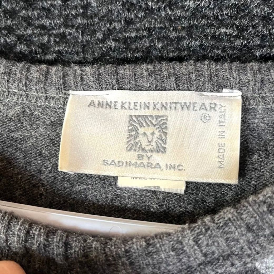 Anne Klein VINTAGE Anne Klein Sweater Gray 100% Wool Polka Dot Womens Medium Size M / US 6-8 / IT 42-44 - 3 Thumbnail