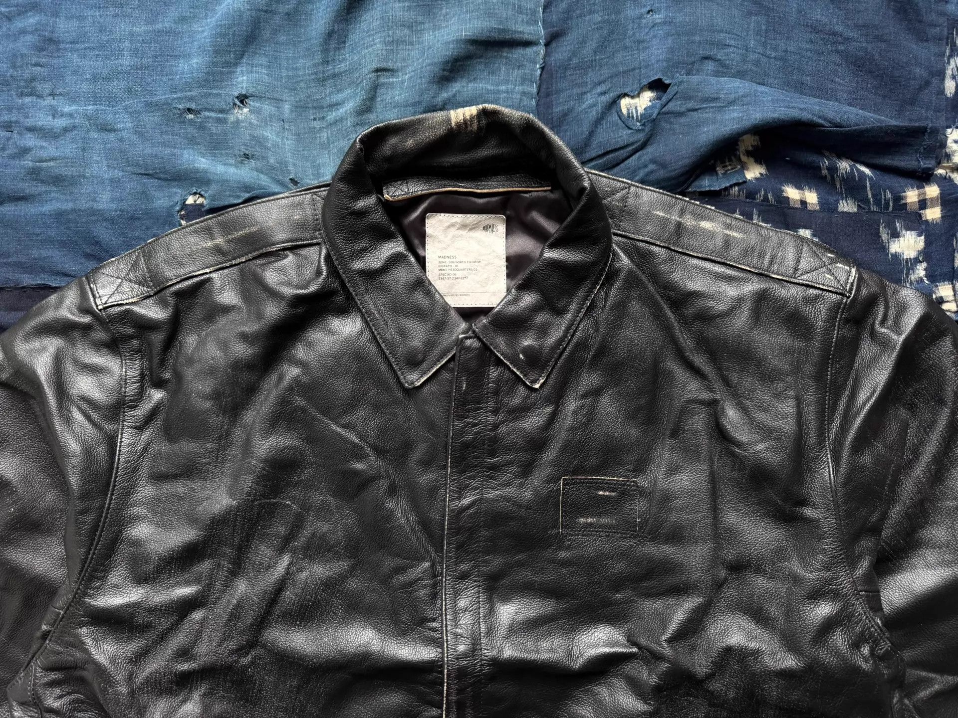 Madness MADNESS Distressed Cowhide A2 Aviator Jacket Black XL Size US XL / EU 56 / 4 - 4 Thumbnail