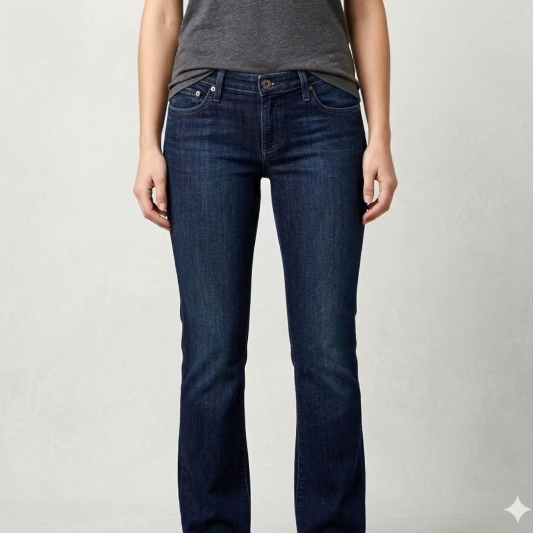 Vintage AG Adriano Goldschmied The Ballad Slim Boot Jeans Dark Wash 31R Womens Jeans Wide 5-Pocket Denim Cotton Blend Bag? Size 24" / US 00 / IT 34 - 2 Thumbnail