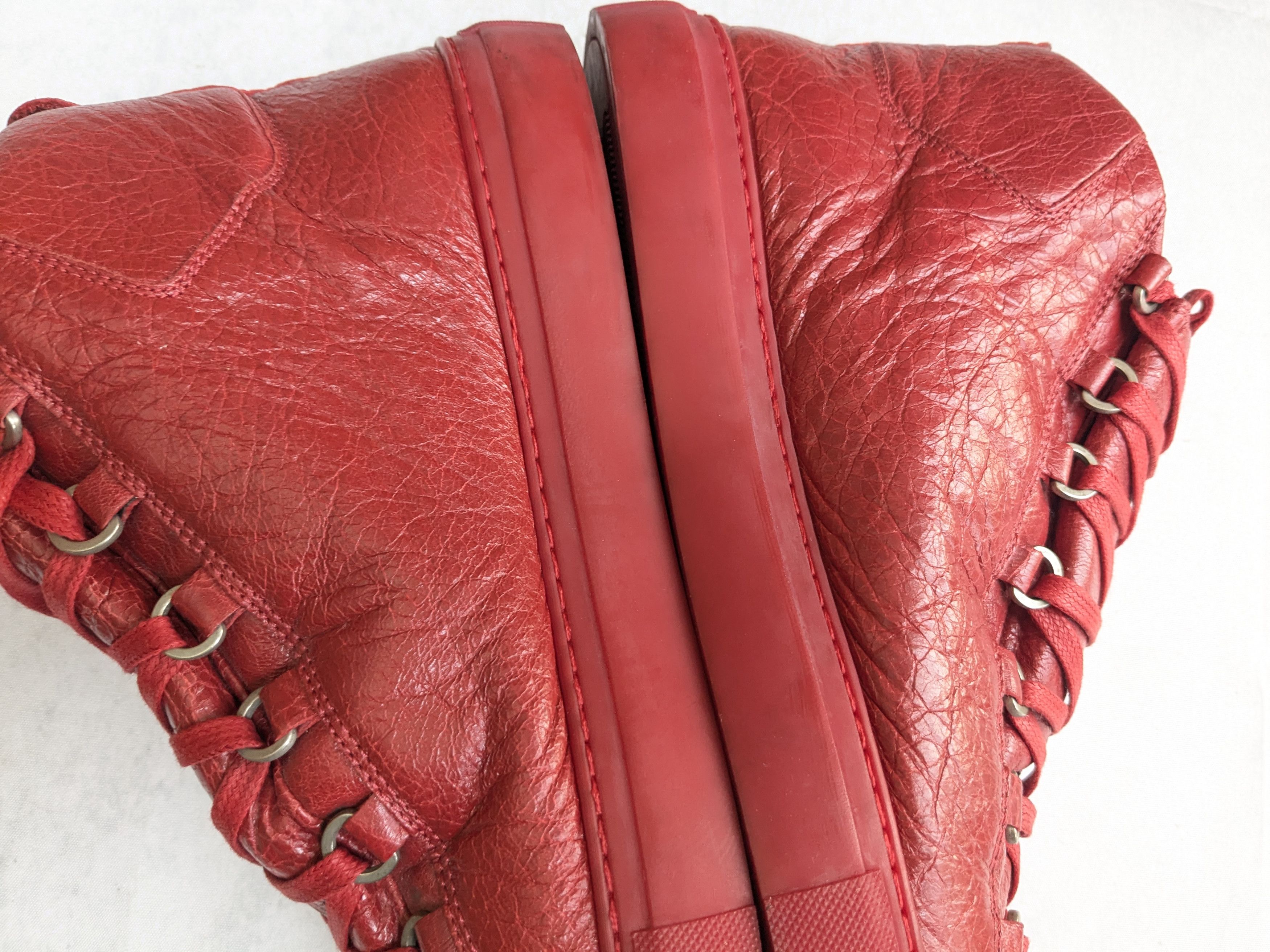 Balenciaga Balenciaga Arena Sneakers Red 12 High Tops Leather Size US 12 / EU 45 - 13 Thumbnail