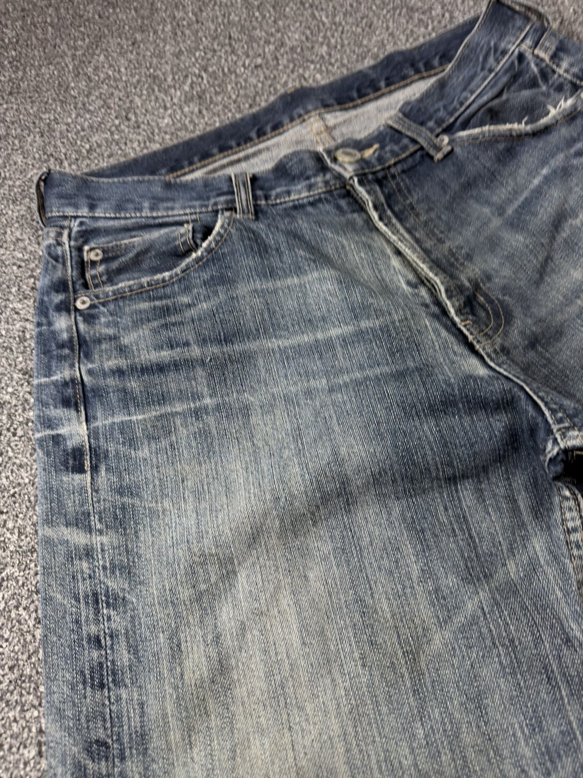 Fashion Victim Vintage 90s Japanese Denim Gu Distressed Size US 34 / EU 50 - 4 Thumbnail