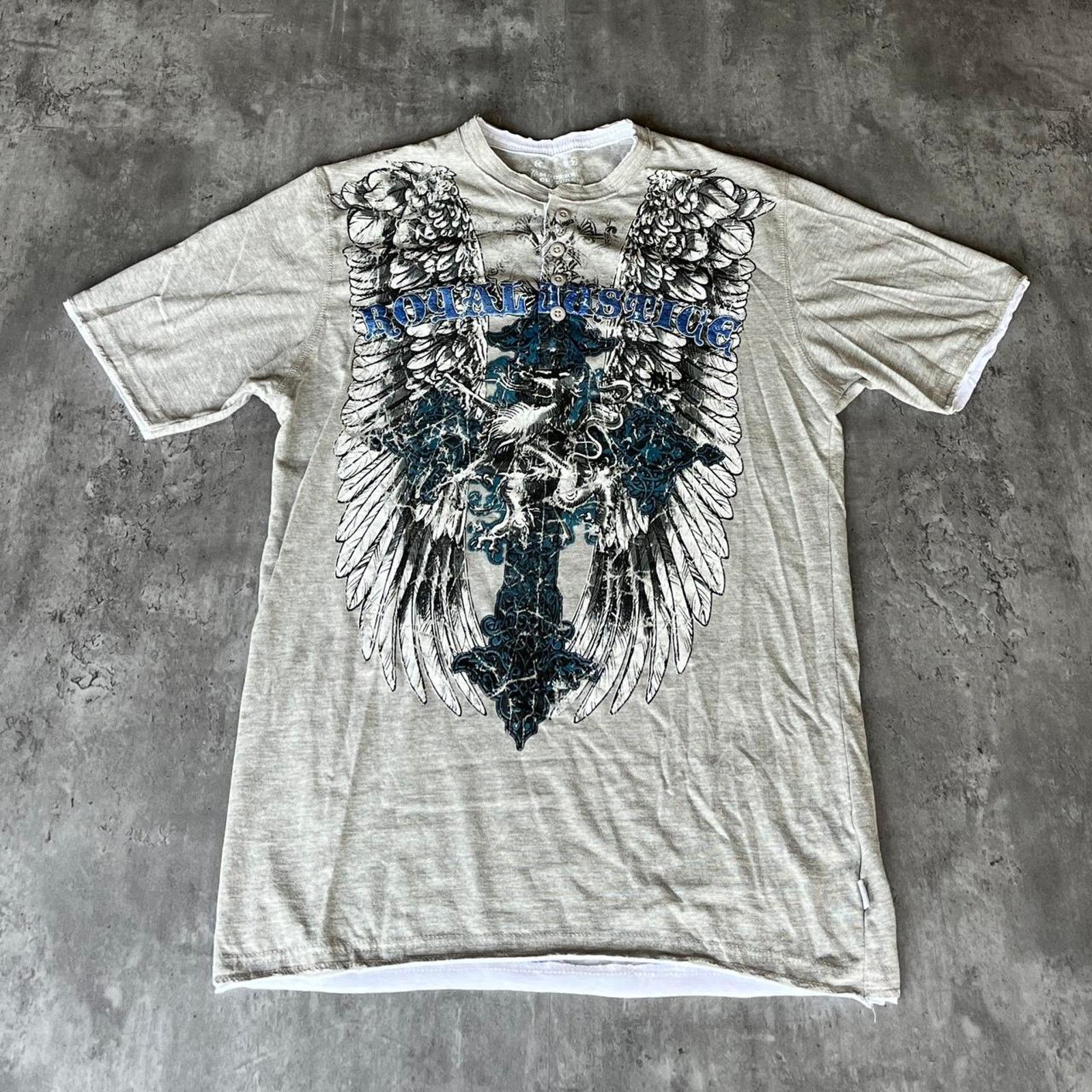 Affliction × Japanese Brand × Vintage Crazy Y2K Affliction Style MMA Graphic Grunge Tshirt Size US XXL / EU 58 / 5 - 1 Thumbnail