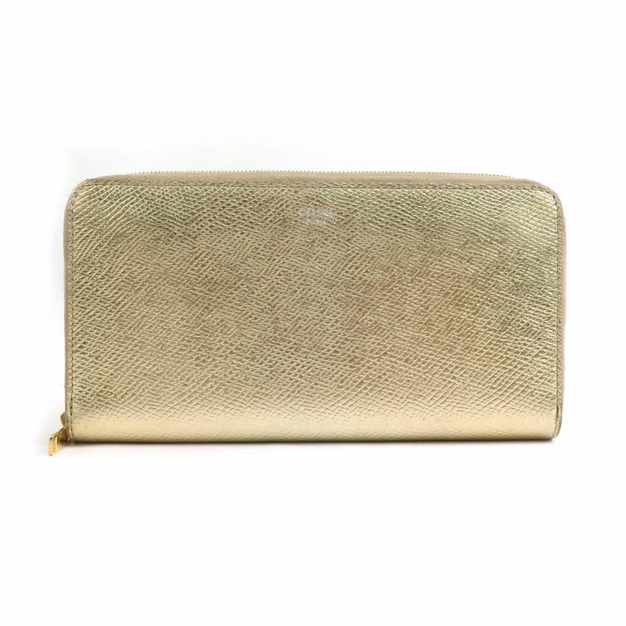 Celine CELINE Round Long Wallet Leather Gold Men's Women's 55790g Size ONE SIZE - 1 Thumbnail