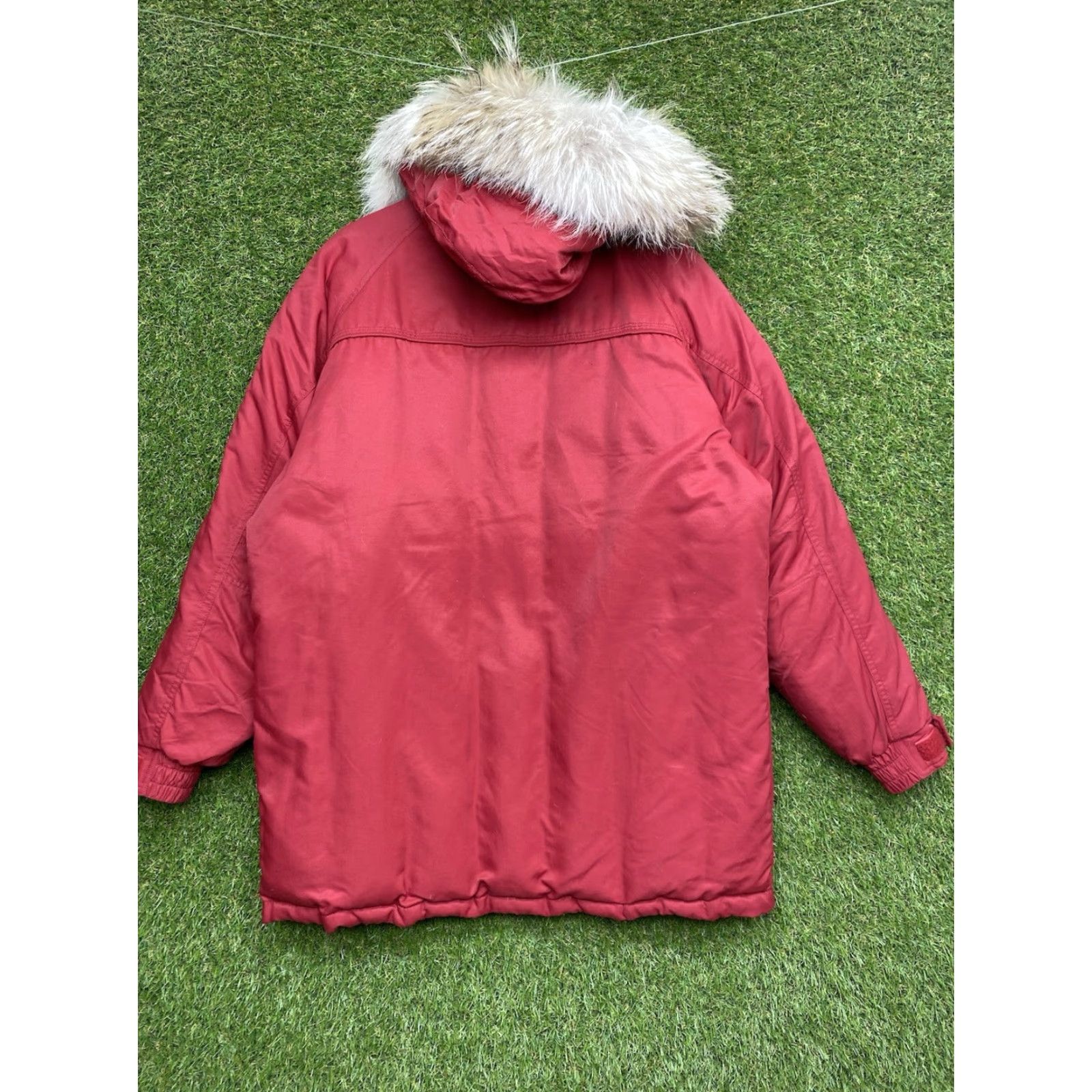 Vintage VINTAGE Cabela's Goose Down Parka Jacket Womens Small Coyote Fur Hood Red Winter Coat Size S / US 4 / IT 40 - 2 Thumbnail
