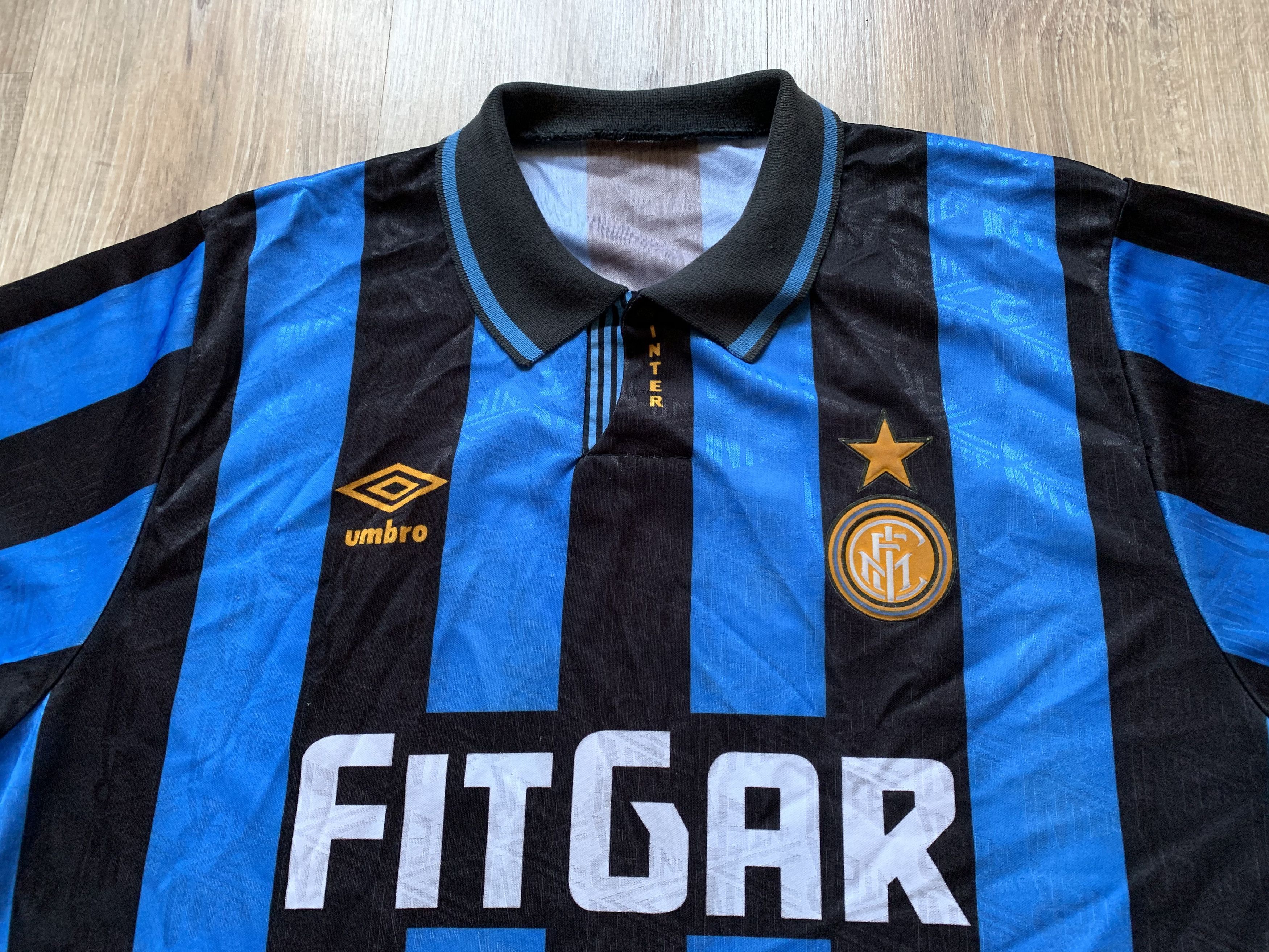 Umbro Rare Umbro Inter Milan Football Shirt 1991-1992 Size US L / EU 52-54 / 3 - 5 Thumbnail
