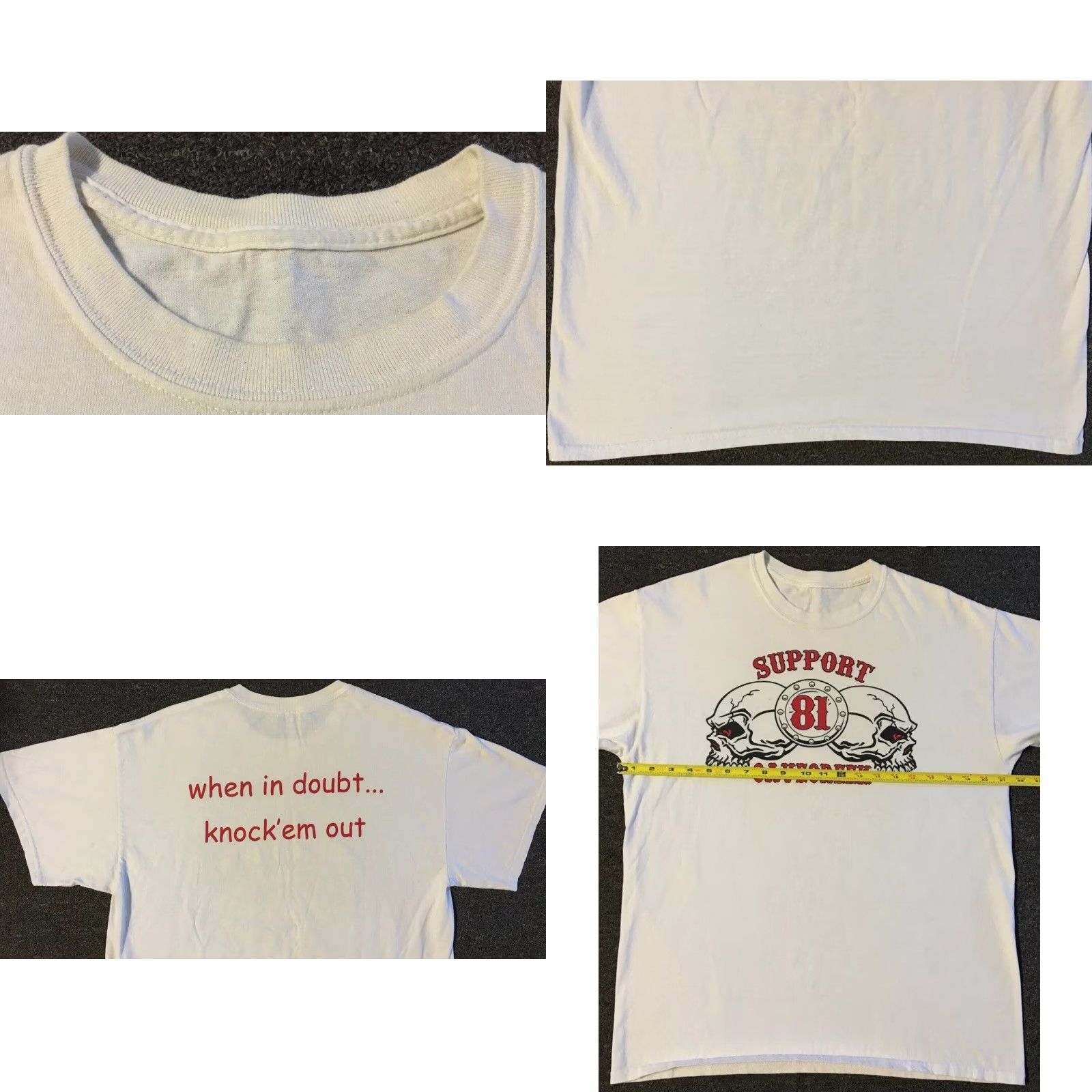 Vintage Vtg Hells Angels 81 Support Faded AZ Shirt M L Skull Flame Fire Grunge 90s Y2k Size US M / EU 48-50 / 2 - 8 Thumbnail