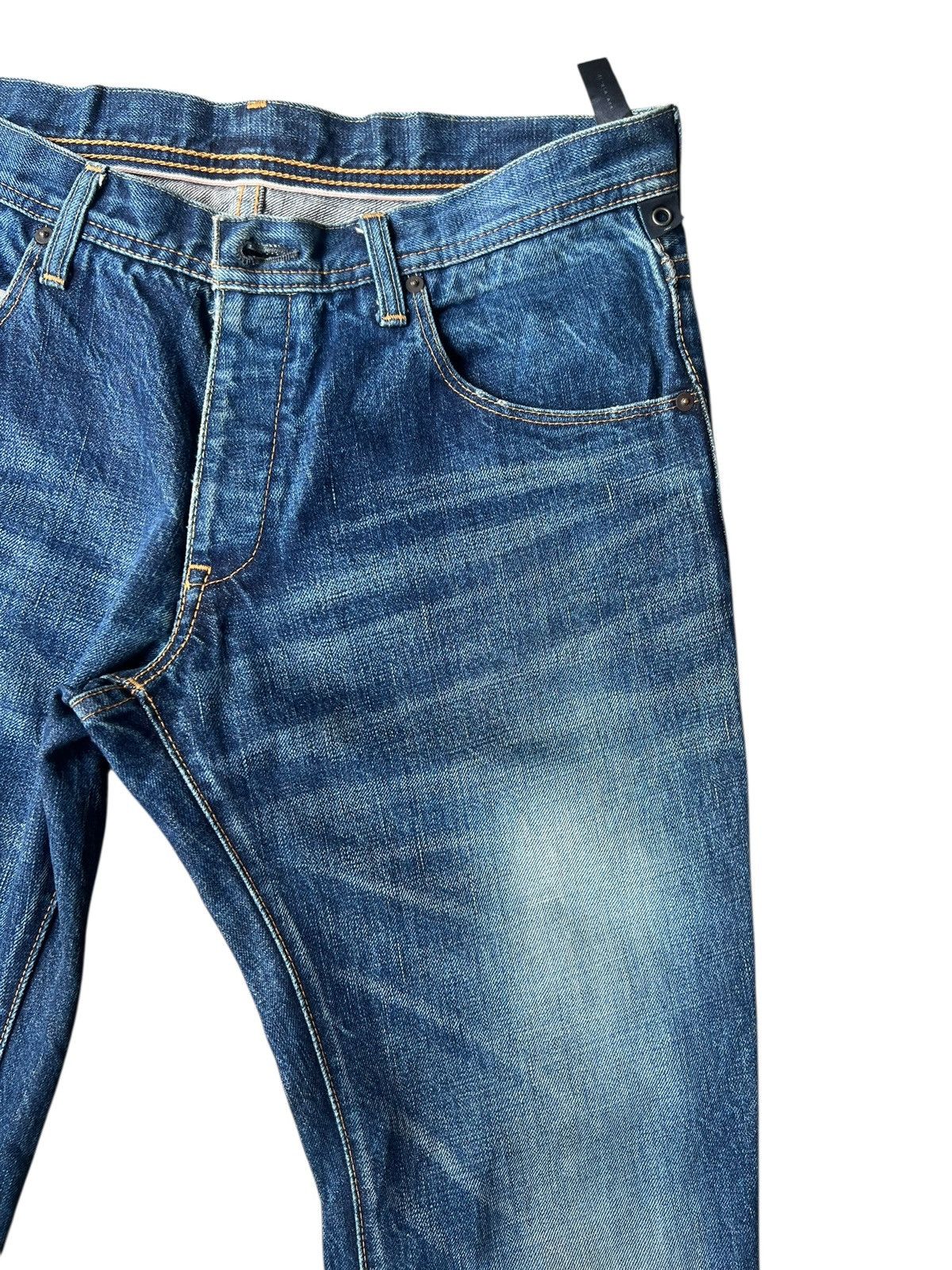 wjk WJK Curve Leg Distressed Aging Mud Denim Bootcut Jeans Size US 31 - 11 Thumbnail