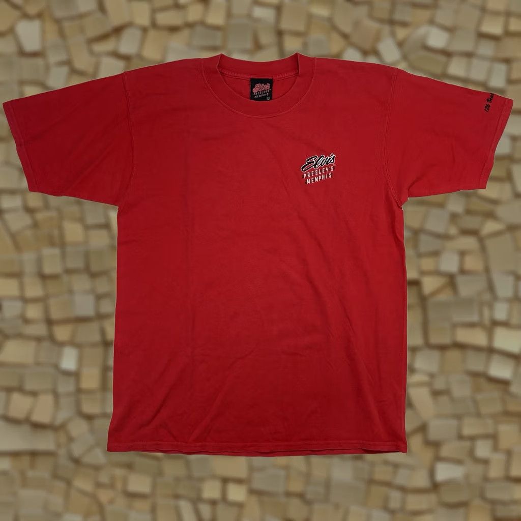 Vintage VINTAGE Elvis Presley Memphis TN T-shirt Mens L Red 1990s Beale Street USA Graceland Unisex Shirt Size US L / EU 52-54 / 3 - 1 Thumbnail
