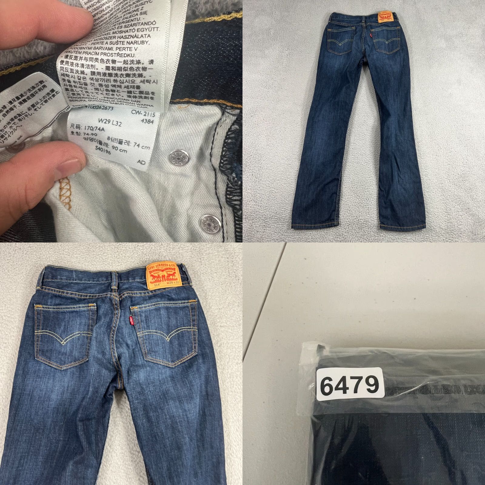 Levi's Levi's 514 Jeans Men's 30x31 Blue Slim Straight Leg Stretch Denim Size US 30 / EU 46 - 8 Thumbnail