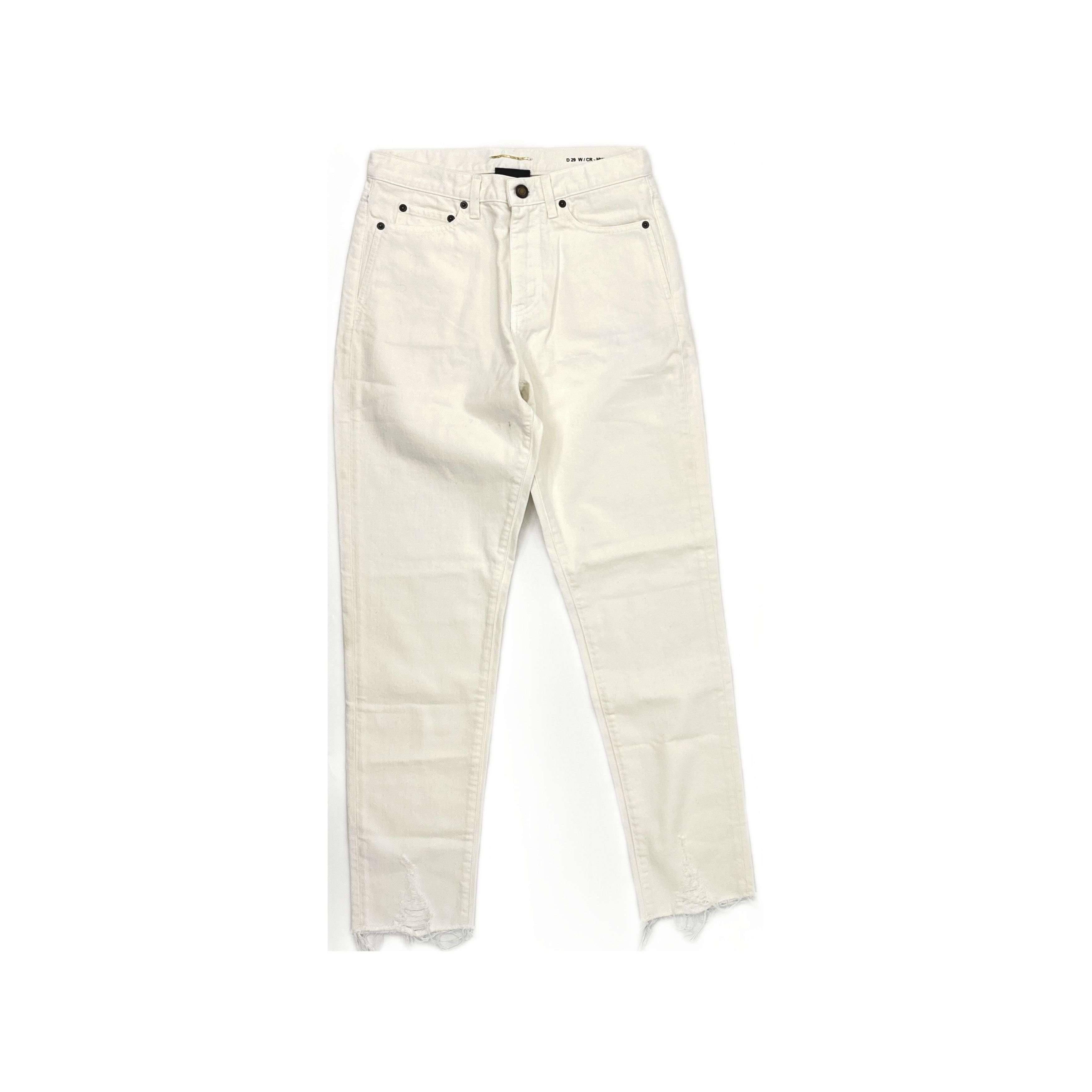 Saint Laurent Paris Saint Laurent White Raw Hem Jeans Size 28 
