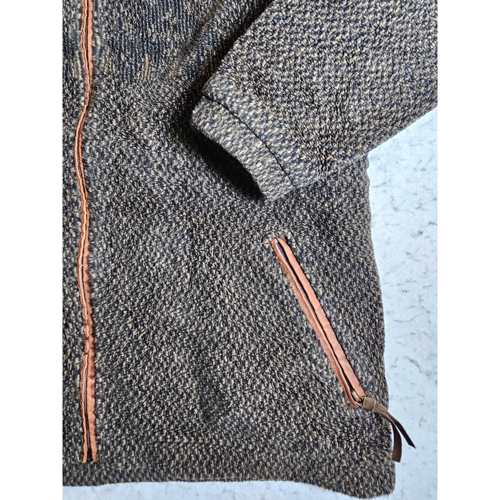 Vintage VINTAGE Woolrich Jacket Brown Fleece Hooded Full Zip Womens L Size L / US 10 / IT 46 - 6 Thumbnail