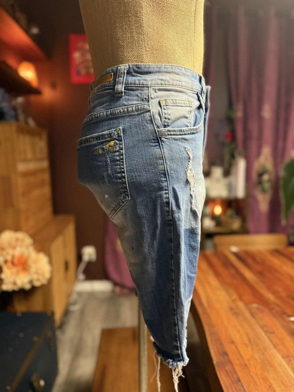 Other Distressed Patchwork Denim Shorts – Grunge Street Style Size US 29 - 4 Thumbnail