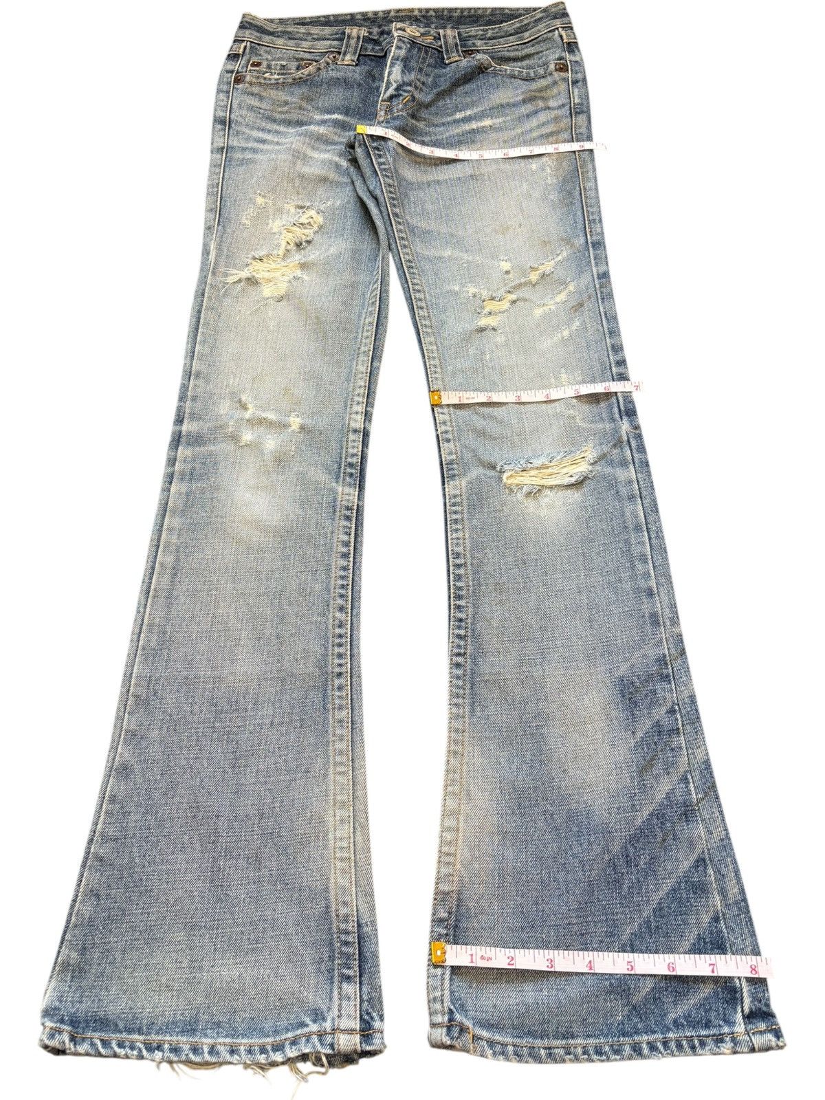 Hysteric Glamour Vintage Material Girl Distress Low Rise Flare Jeans Size 28" / US 6 / IT 42 - 8 Thumbnail