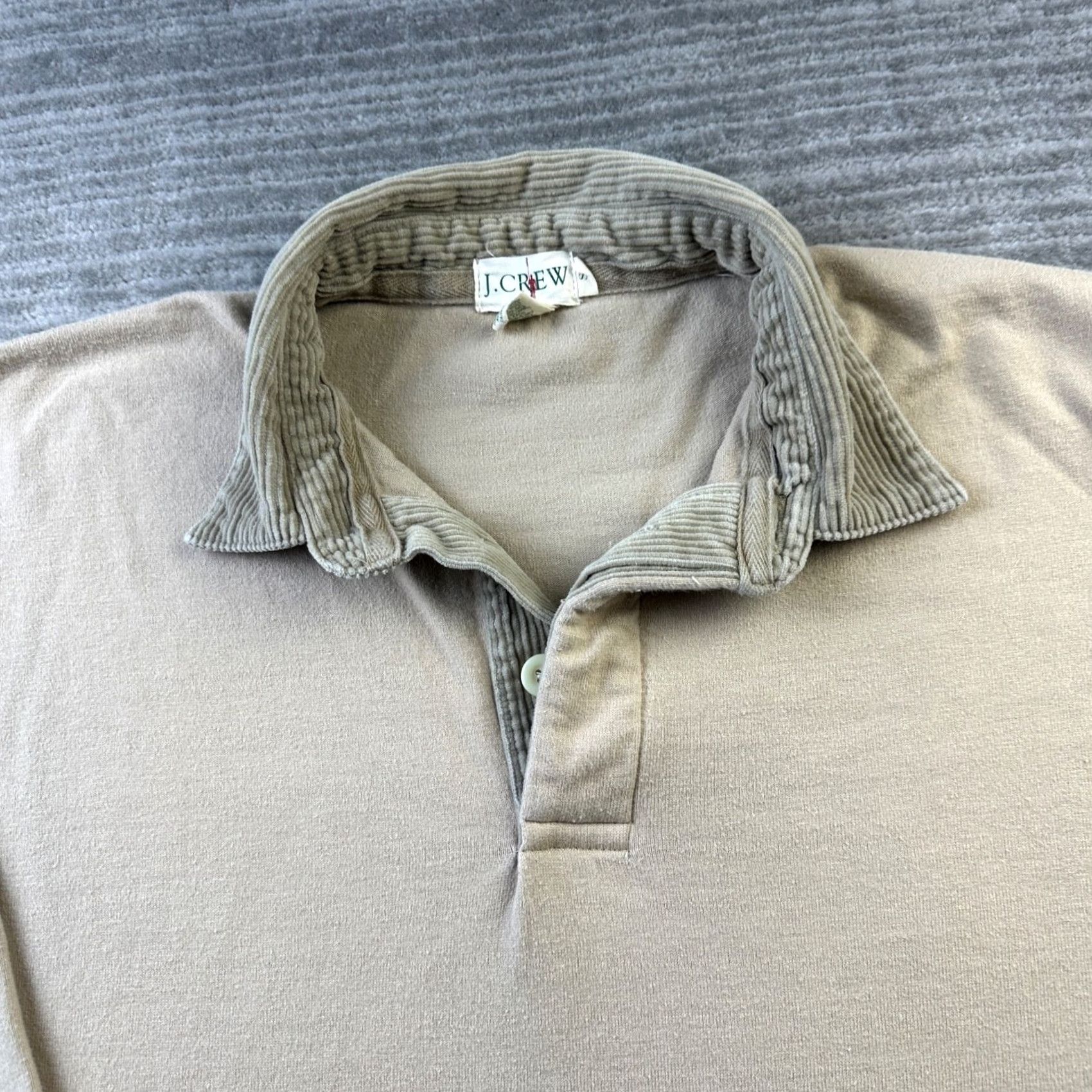 J.Crew VINTAGE J. CREW Shirt Mens Small Beige Tan Rugby Corduroy Collar Oarsman Size US S / EU 44-46 / 1 - 3 Thumbnail
