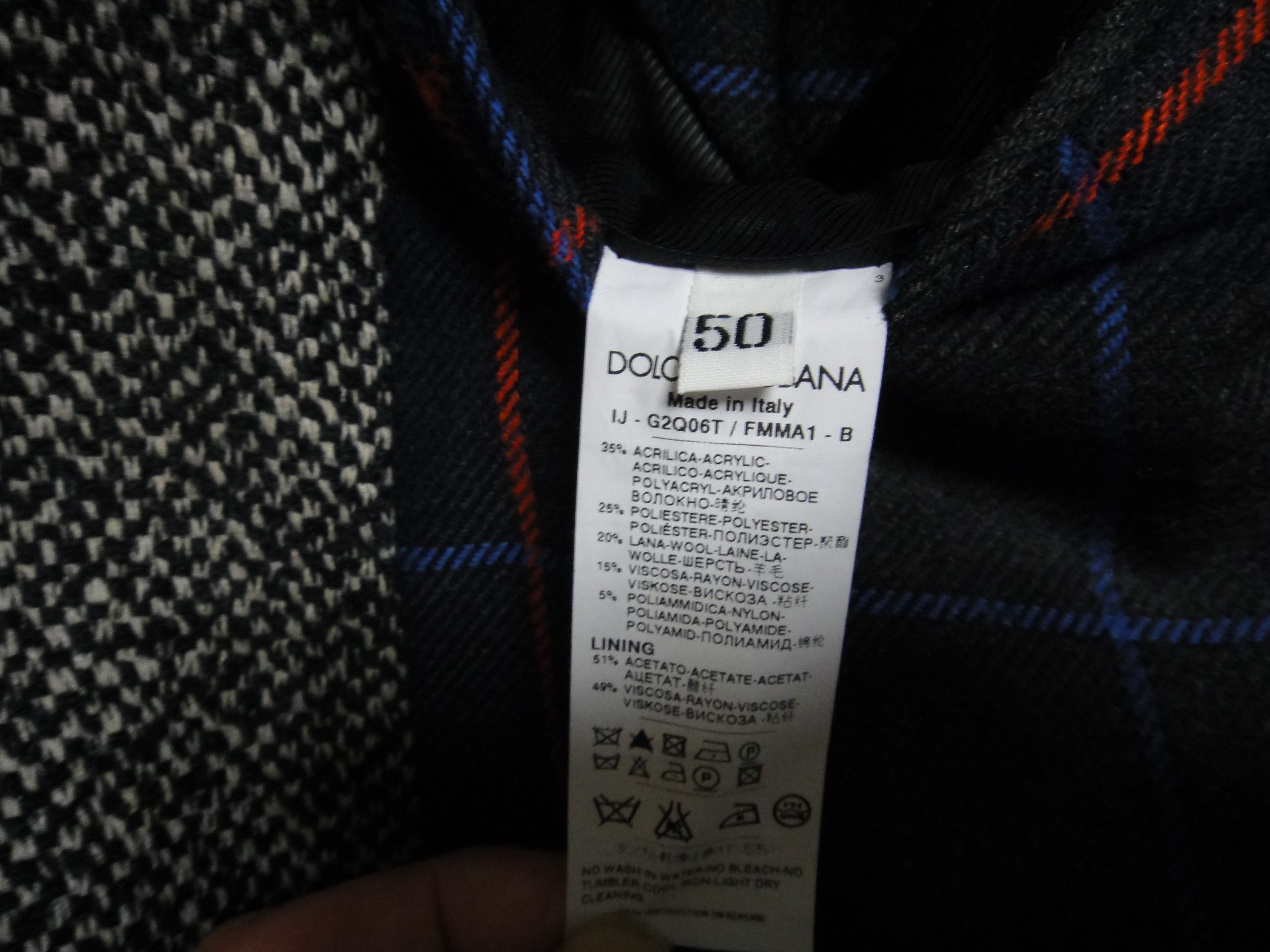 Dolce & Gabbana DOLCE&GABBANA Black Label Tweed Jacket Wool Blend Excellent Size 50R - 5 Thumbnail