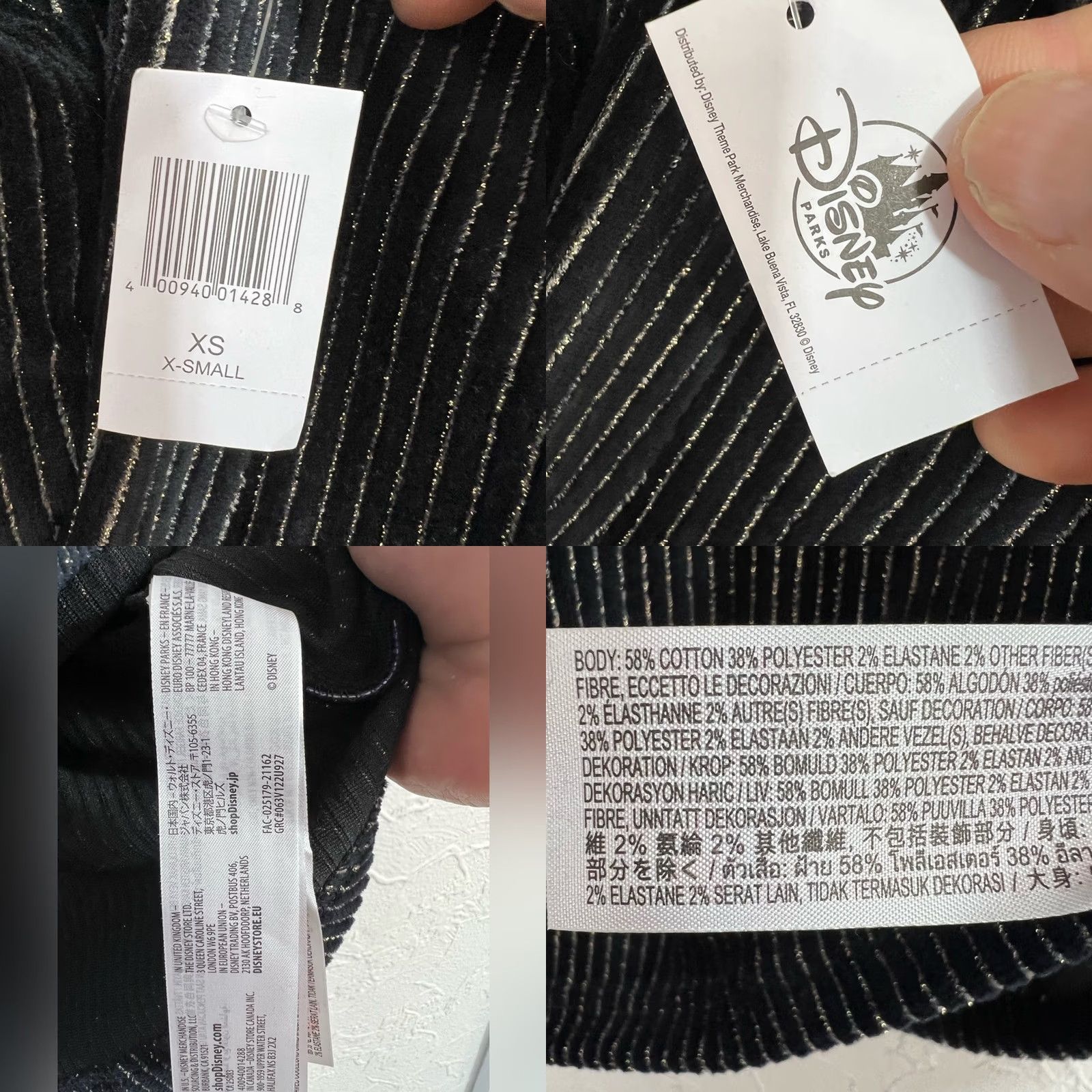 Disney Walt Disney 50th Anniversary Luxe Corduroy Black Spirit Jersey XS Hoodie Unisex Adults Pullover Mens Womens Girls Boys Size XS / US 0-2 / IT 36-38 - 8 Thumbnail
