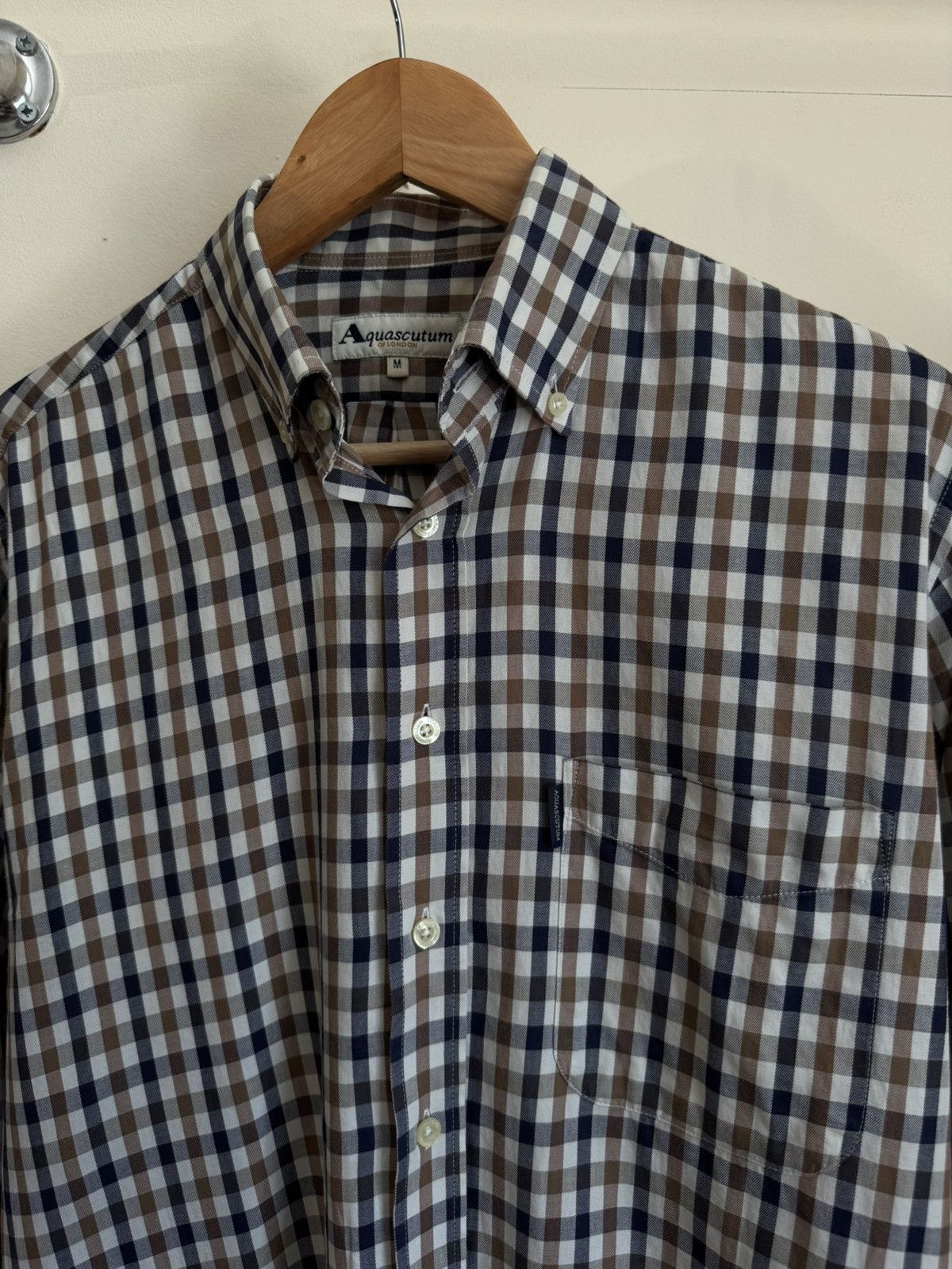 Aquascutum Aquascutum Brown House Check Shirt Long Sleeve Button Down Size US M / EU 48-50 / 2 - 2 Thumbnail