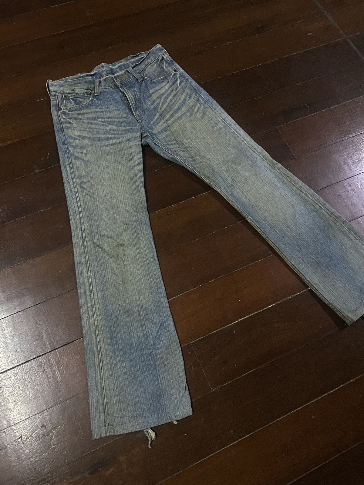 Edwin × Vintage Fire Vintage BOBSON CRACK WASH Dirty Vintage Mud Wash Jeans Size US 32 / EU 48 - 2 Thumbnail