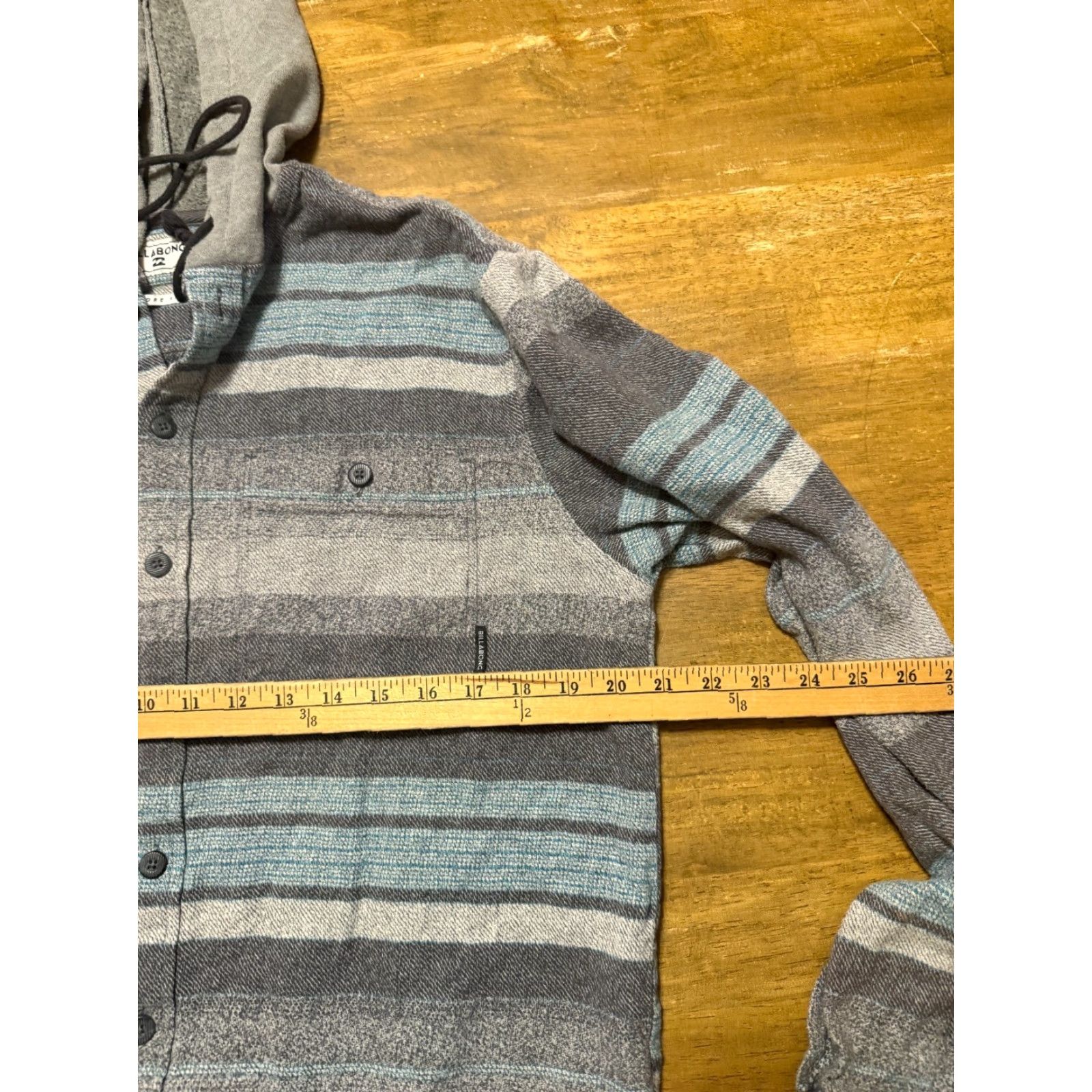 Billabong Billabong Hoodie Mens L/XL Gray Blue Long Sleeve Button Up w/ Hoodie Hoodie Size US L / EU 52-54 / 3 - 4 Thumbnail