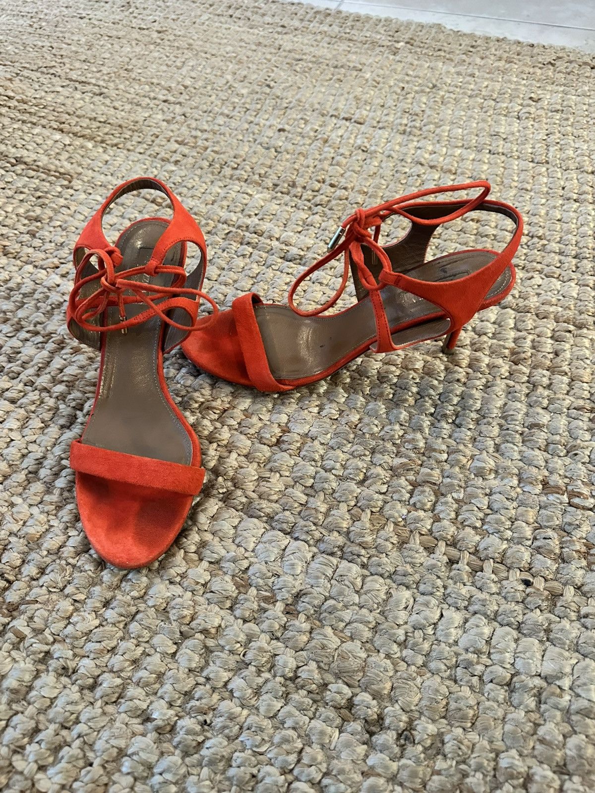 Aquazzura Aquazzura coral suede Strappy sandal ankle tie Size 39.5 Size US 9.5 / IT 39.5 - 1 Thumbnail