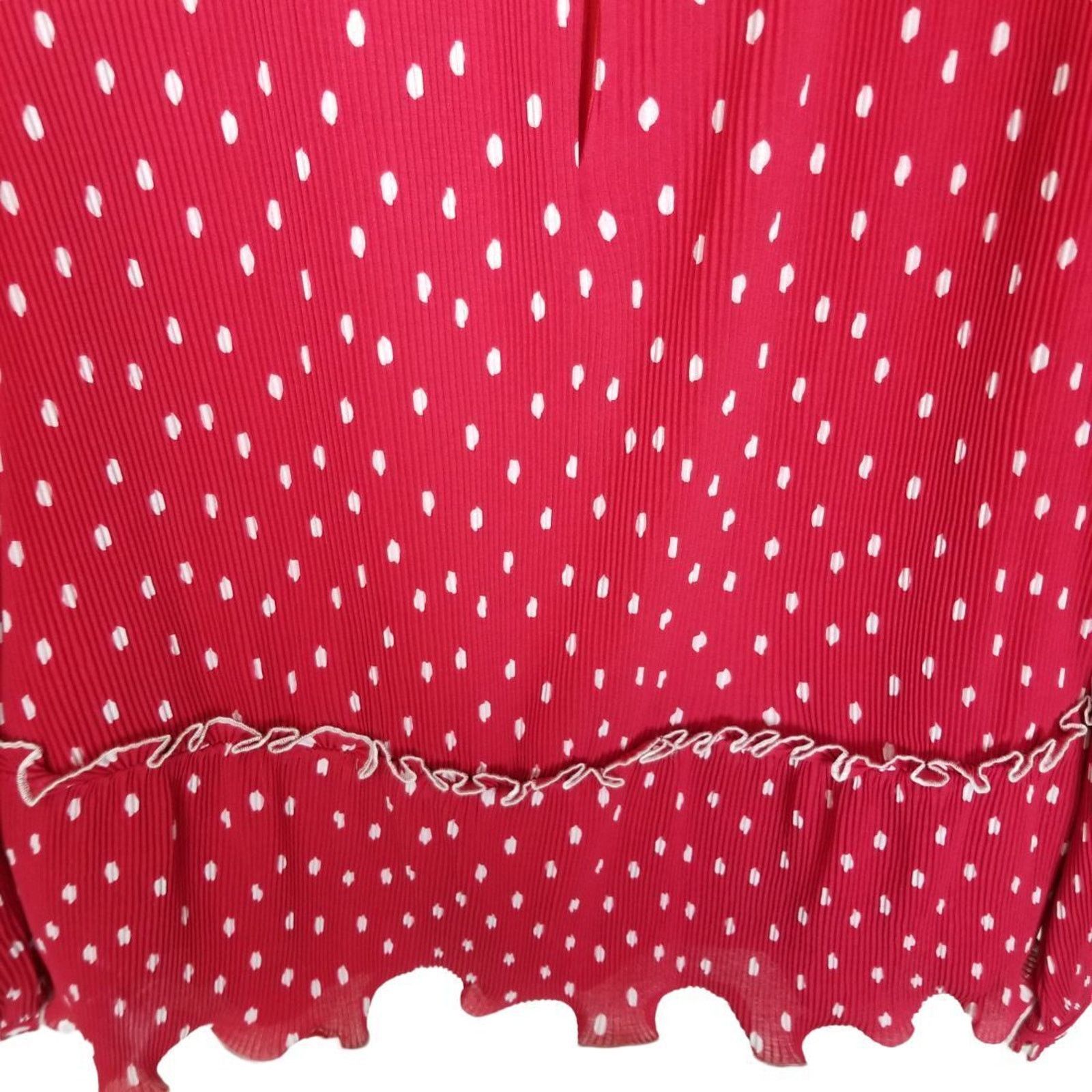 J.Crew J. Crew Womens Ruffle Trim Pleated Peplum Top Polka Dot S Size S / US 4 / IT 40 - 3 Thumbnail