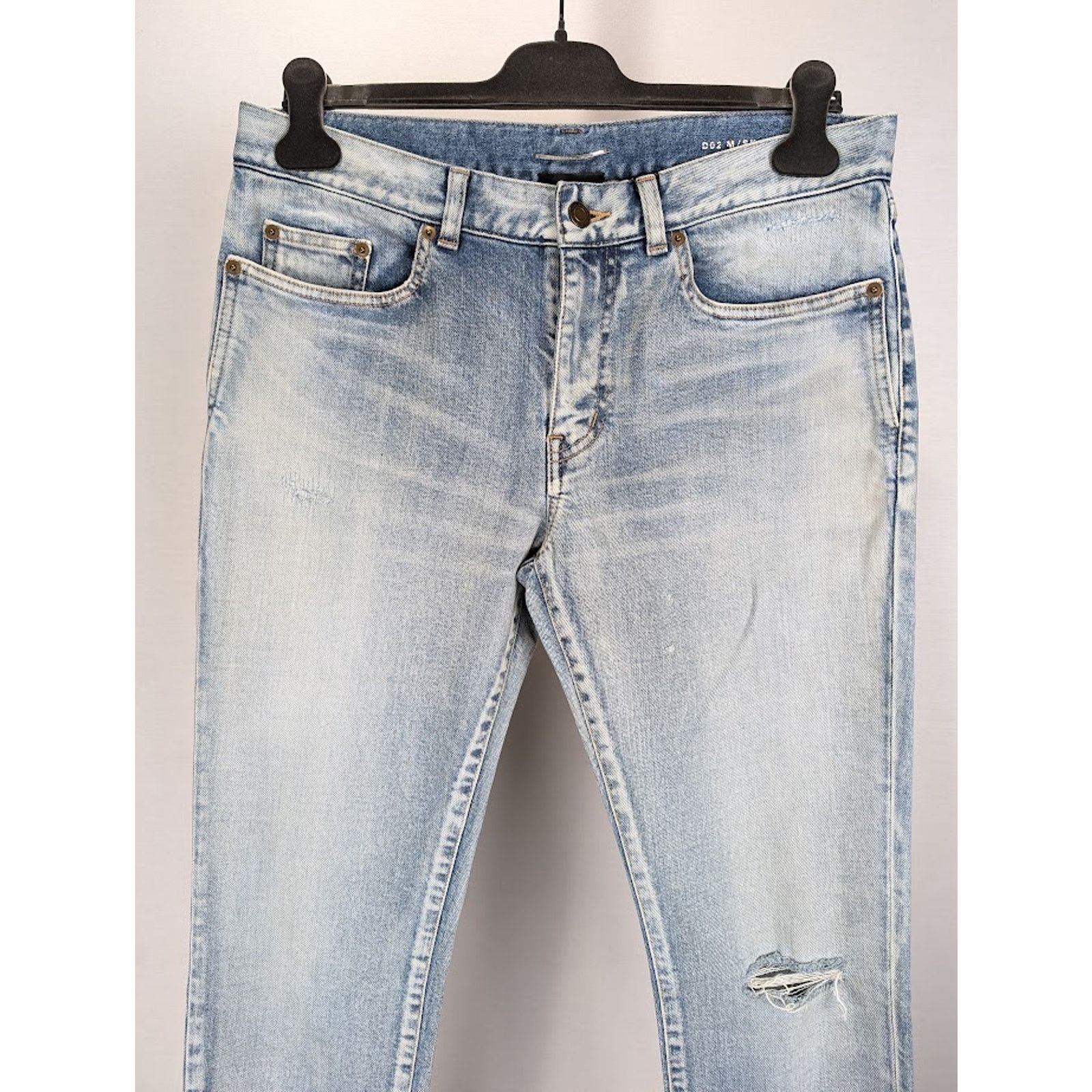 Saint Laurent Paris o1rshd1 Skinny 5 Pockets Low Pants in Santa Monica Blue Size US 28 / EU 44 - 3 Thumbnail