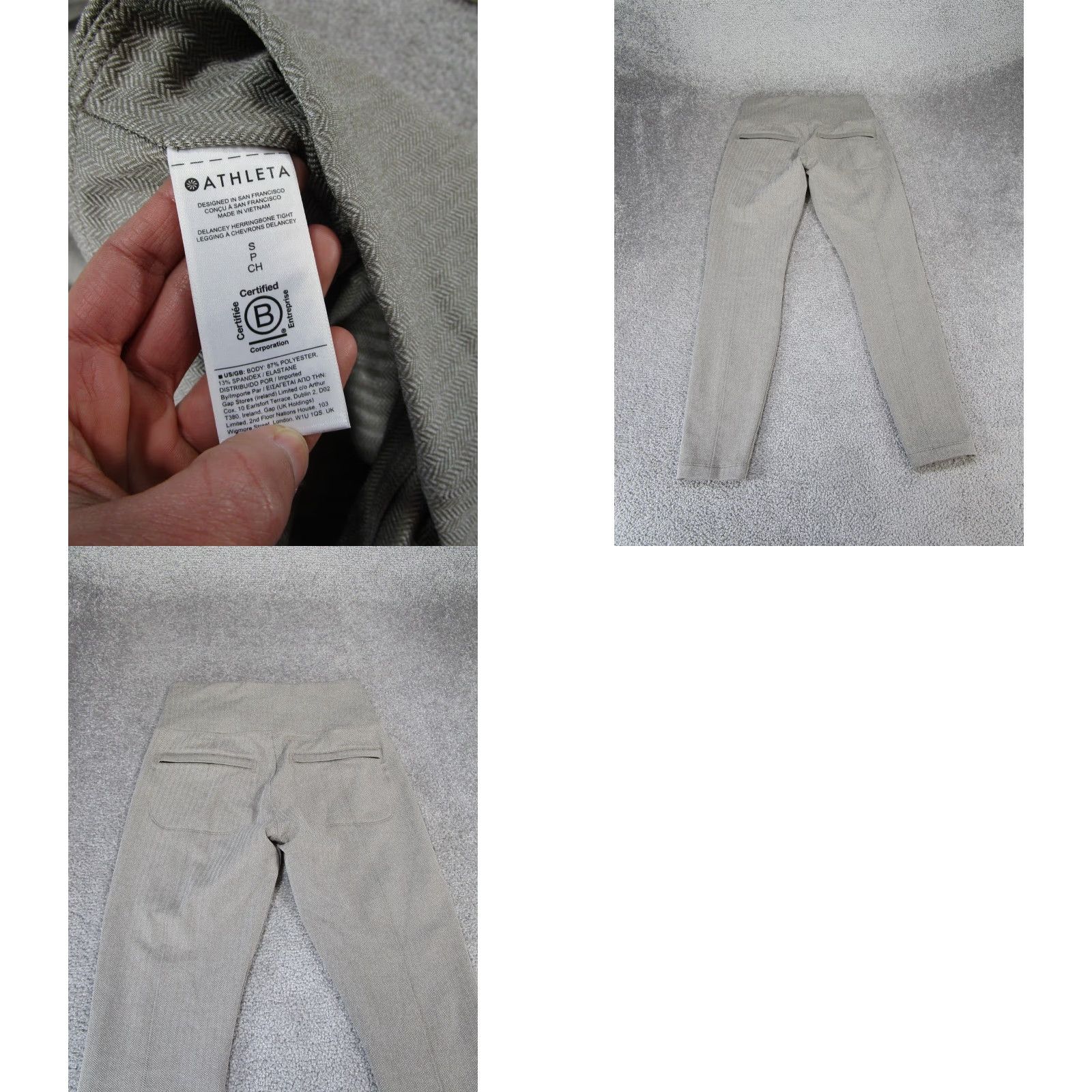 Athleta VINTAGE Athleta Delancey Herringbone Tight Womens Small Gray Size ONE SIZE - 8 Thumbnail