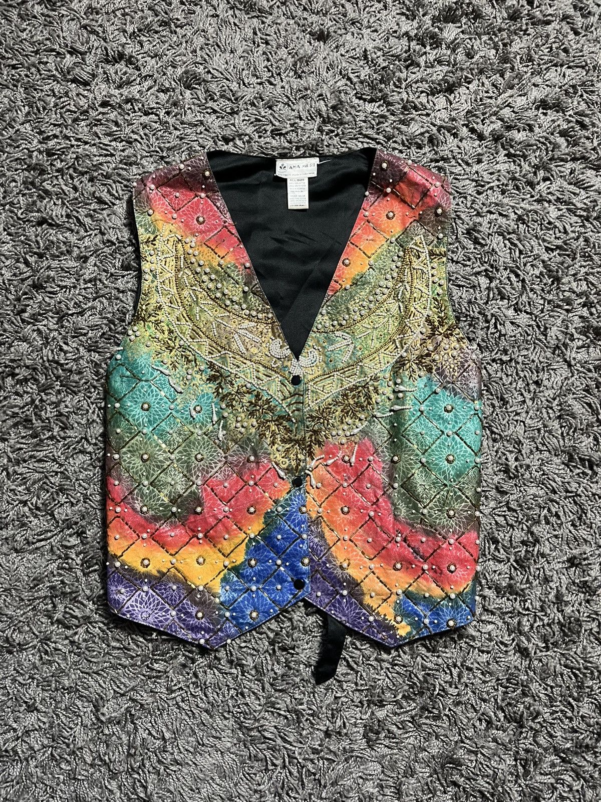 Vintage VINTAGE ANA MORI BEADED PATCHWORK VEST Size US M / EU 48-50 / 2 - 1 Thumbnail