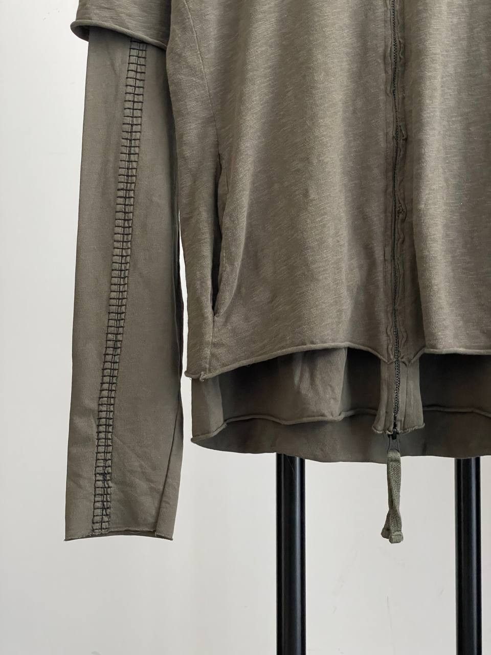 Thom Krom Thom Krom Avant Garde Double Layer Green Zip Hoodie Size US M / EU 48-50 / 2 - 2 Thumbnail