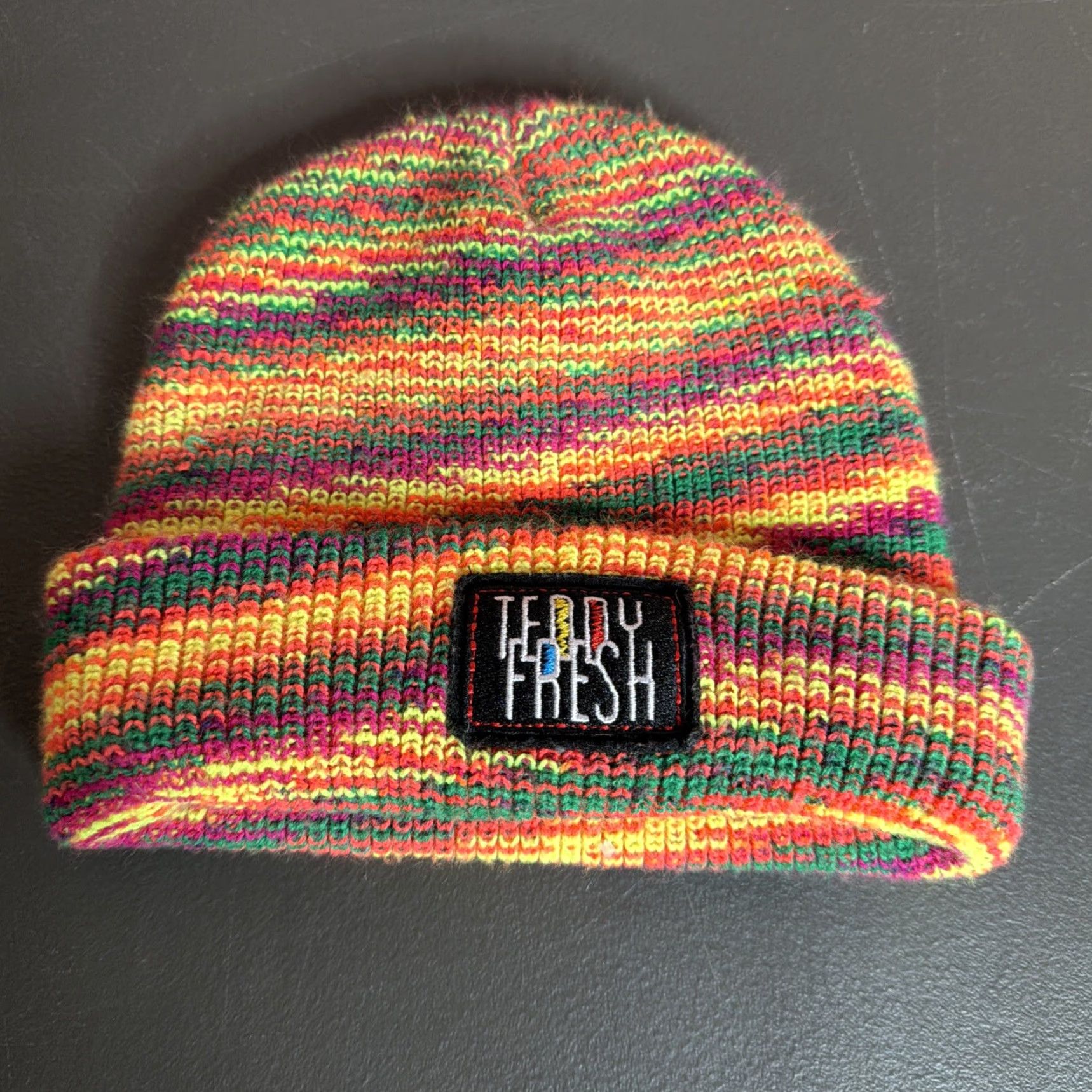Teddy Fresh Teddy Fresh Multicolor Knit Beanie One Size Women Beanie Knit Acrylic Pattern Knit Individual Size One Size Multicolor Womens Size ONE SIZE - 2 Thumbnail