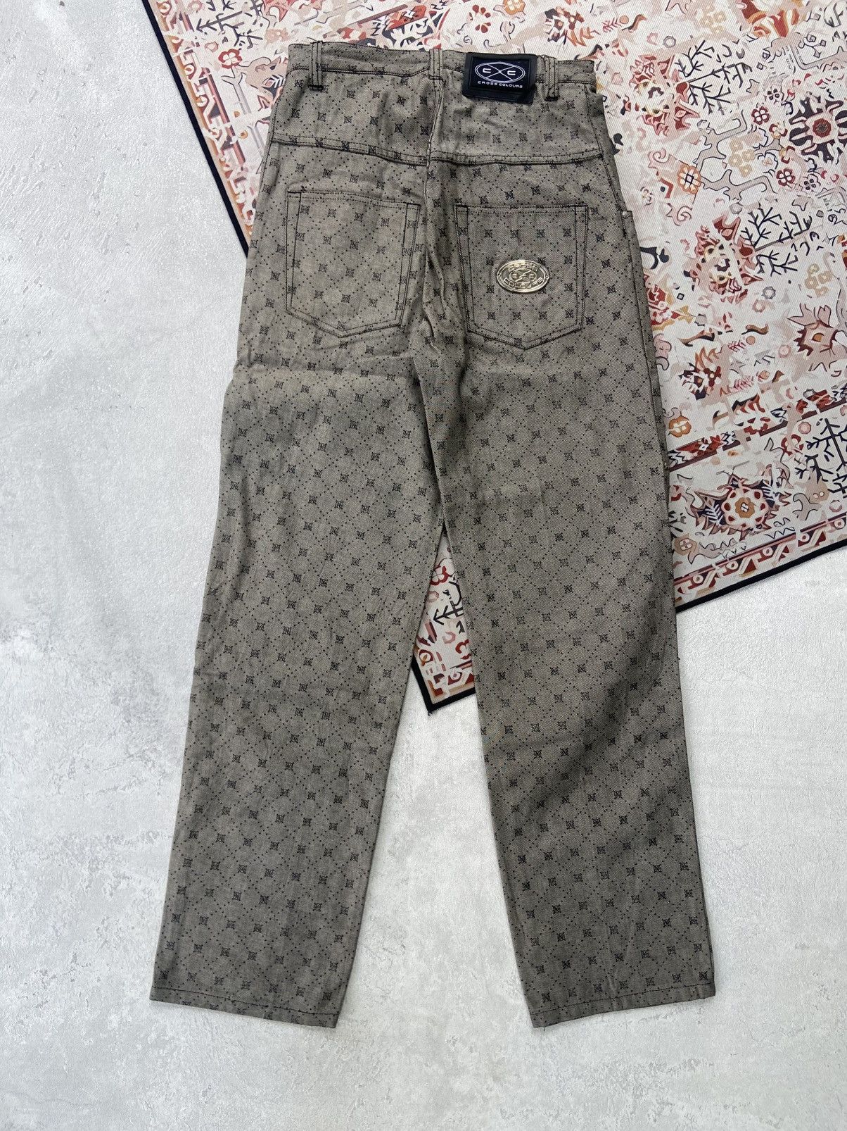 Cross Colours Vintage Cross Colour Monogram Pants Hip Hop Size US 30 / EU 46 - 1 Thumbnail