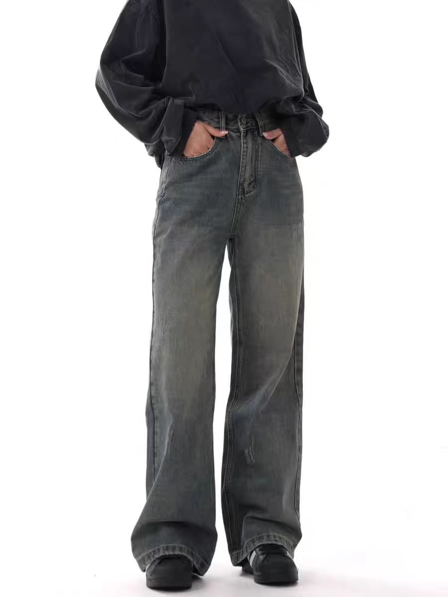 Japanese Brand × Jean Vintage washed casual straight-leg distressed baggy jeans Size US 34 / EU 50 - 4 Thumbnail