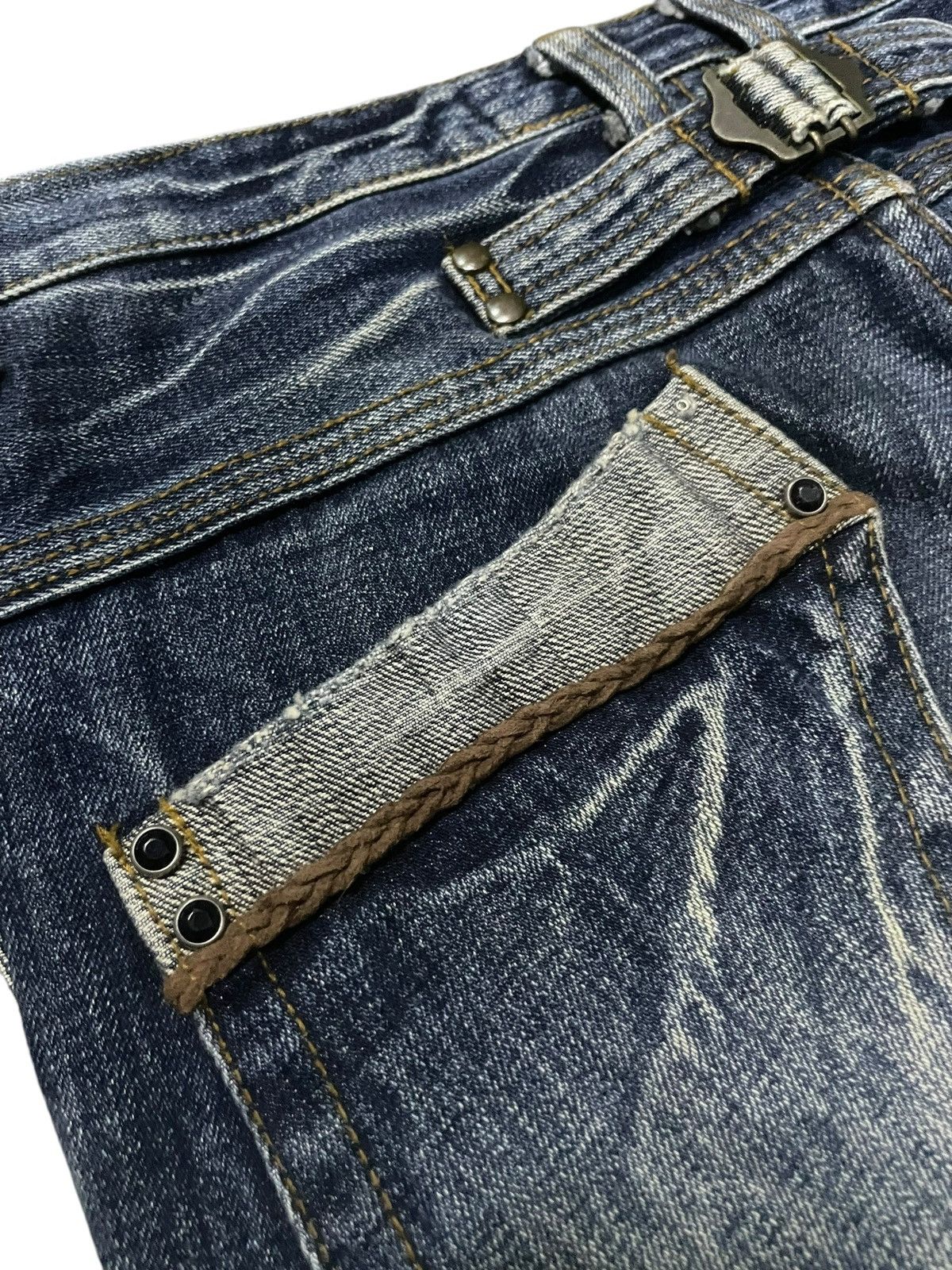 If Six Was Nine × LOWBOX × Le Grande Bleu (L.G.B.) Pure Paradise Japan Rhinestones Mens Flare Claw Mark Jeans Size US 32 / EU 48 - 19 Thumbnail