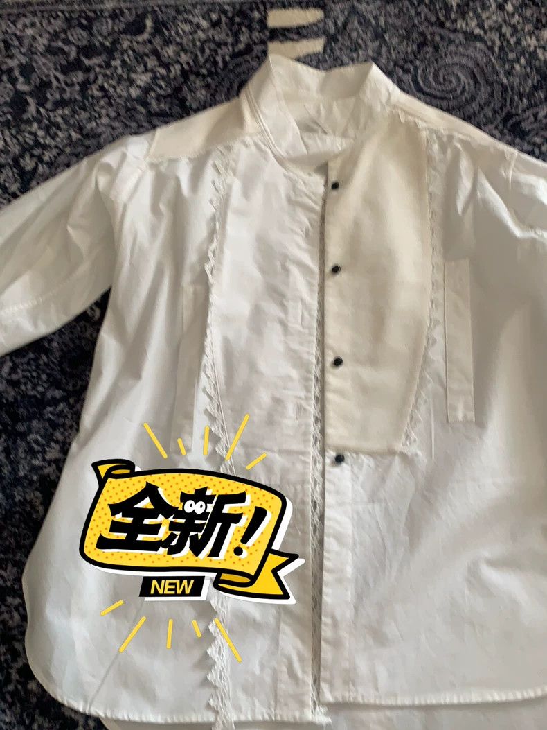 Loewe LOEWE Patchwork white cotton shirt Size S / US 4 / IT 40 - 1 Thumbnail