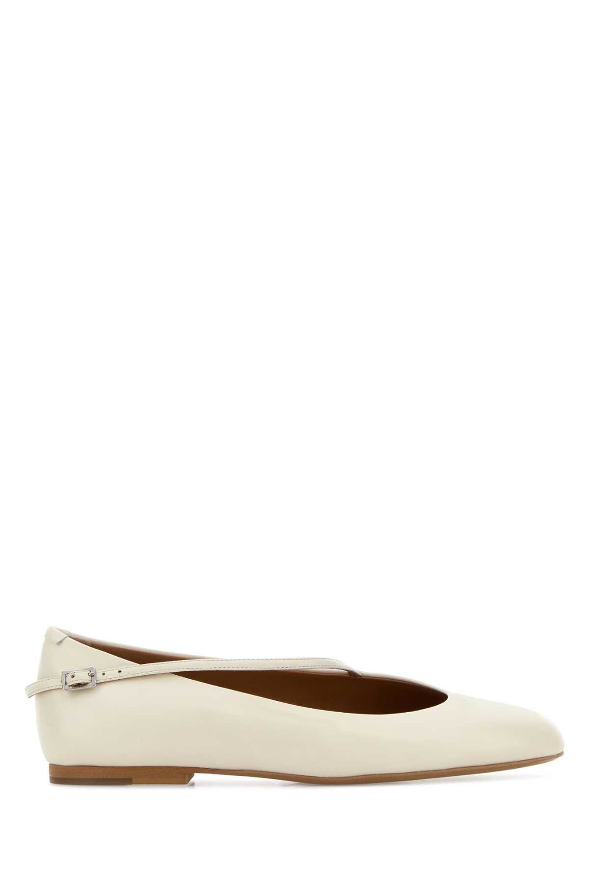 Jil Sander White Leather Elyss Ballerinas Size US 8 / IT 38 - 1 Thumbnail