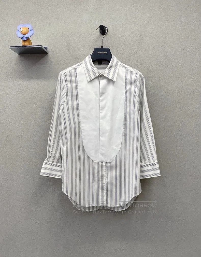 Louis Vuitton LV White Gray Stripe Long Sleeve Shirt. Size US XS / EU 42 / 0 - 2 Thumbnail