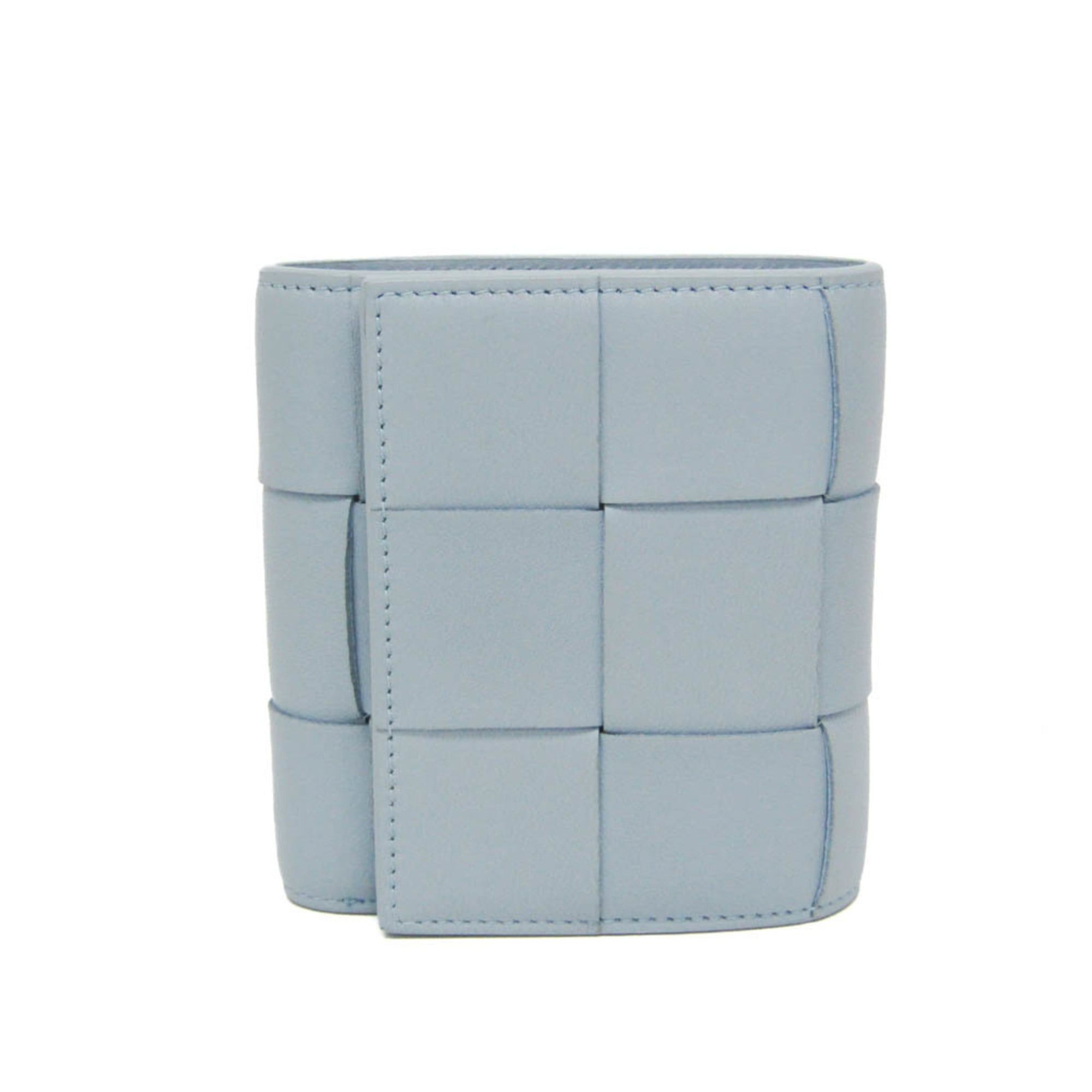 Bottega Veneta Bottega Veneta CASSETTE Men,Women Leather Middle Wallet (tri-fold) Light Blue Size ONE SIZE - 1 Thumbnail