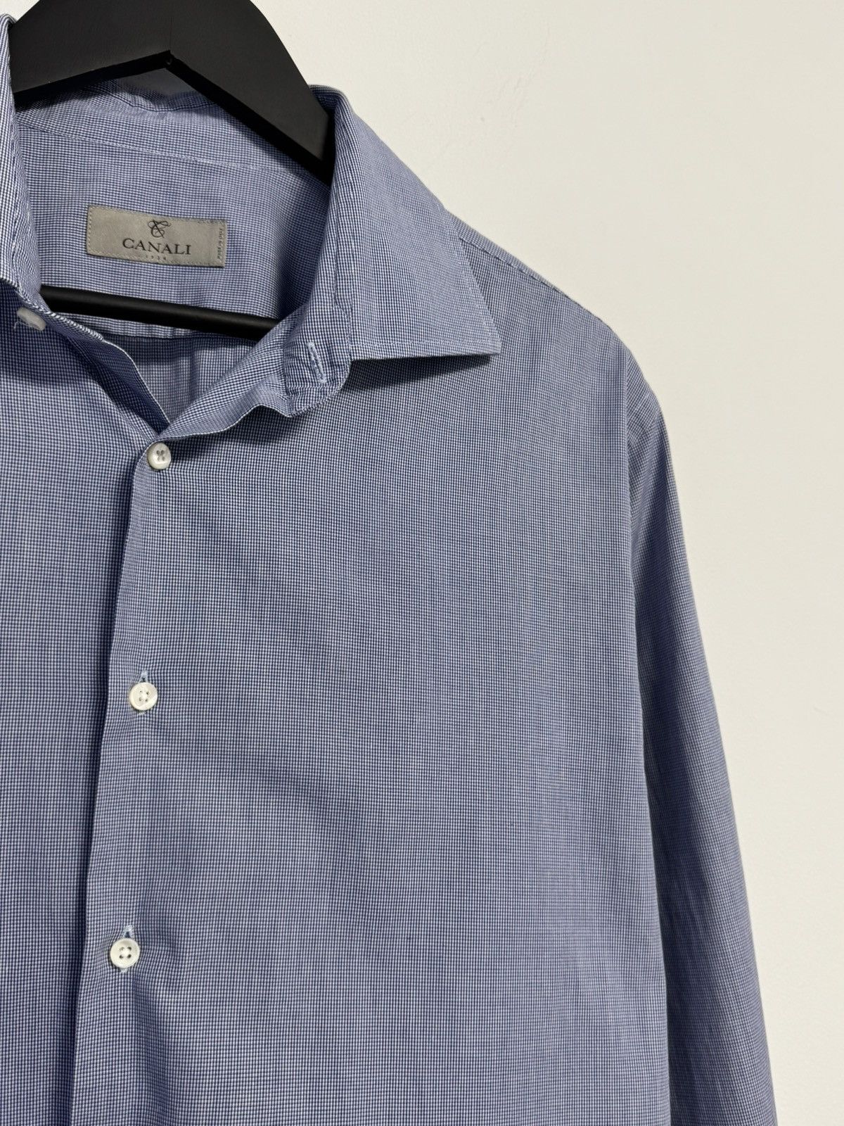 Canali Canali Button Up Shirt Blue Luxury Size US L / EU 52-54 / 3 - 4 Thumbnail