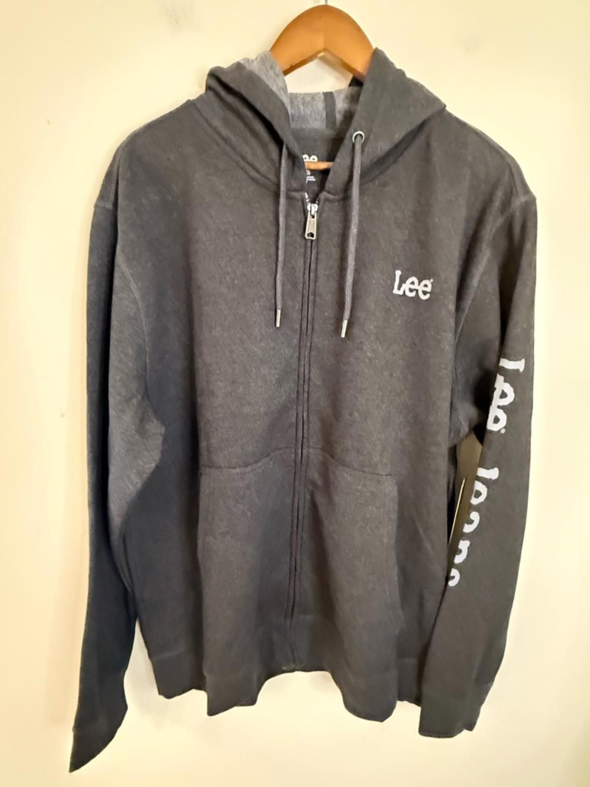 Lee Lee charcoal gray zip fleece lined hoodie sweatshirt SZ XL Size US XL / EU 56 / 4 - 4 Thumbnail