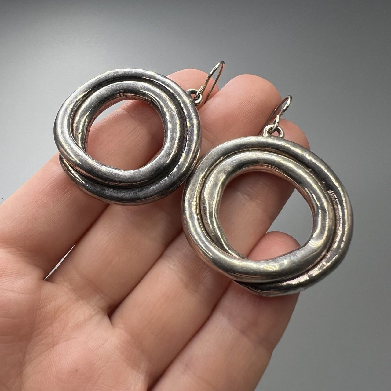 Vintage Huge Vintage Sterling Silver 925 Jewelry Stud Ear Earrings Size ONE SIZE - 3 Thumbnail