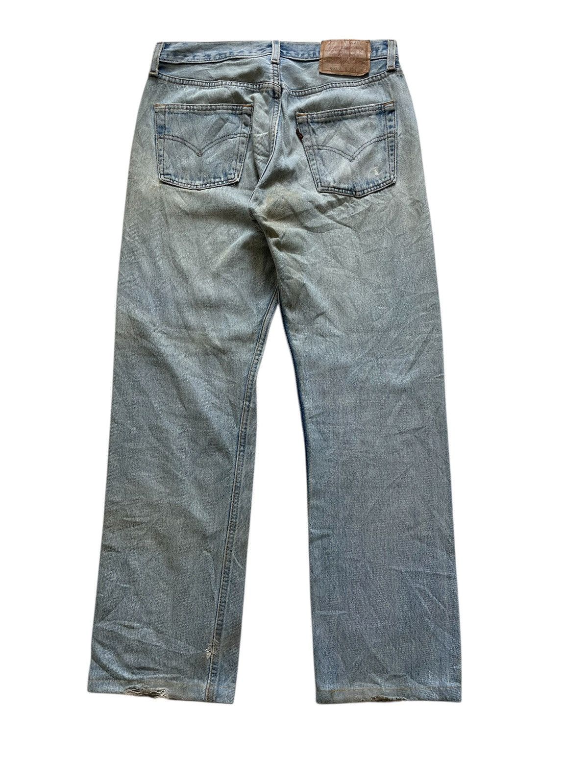 Levi's × Vintage Vintage 90s Levis 501 Thrashed Distressed Jeans Size US 30 / EU 46 - 2 Thumbnail