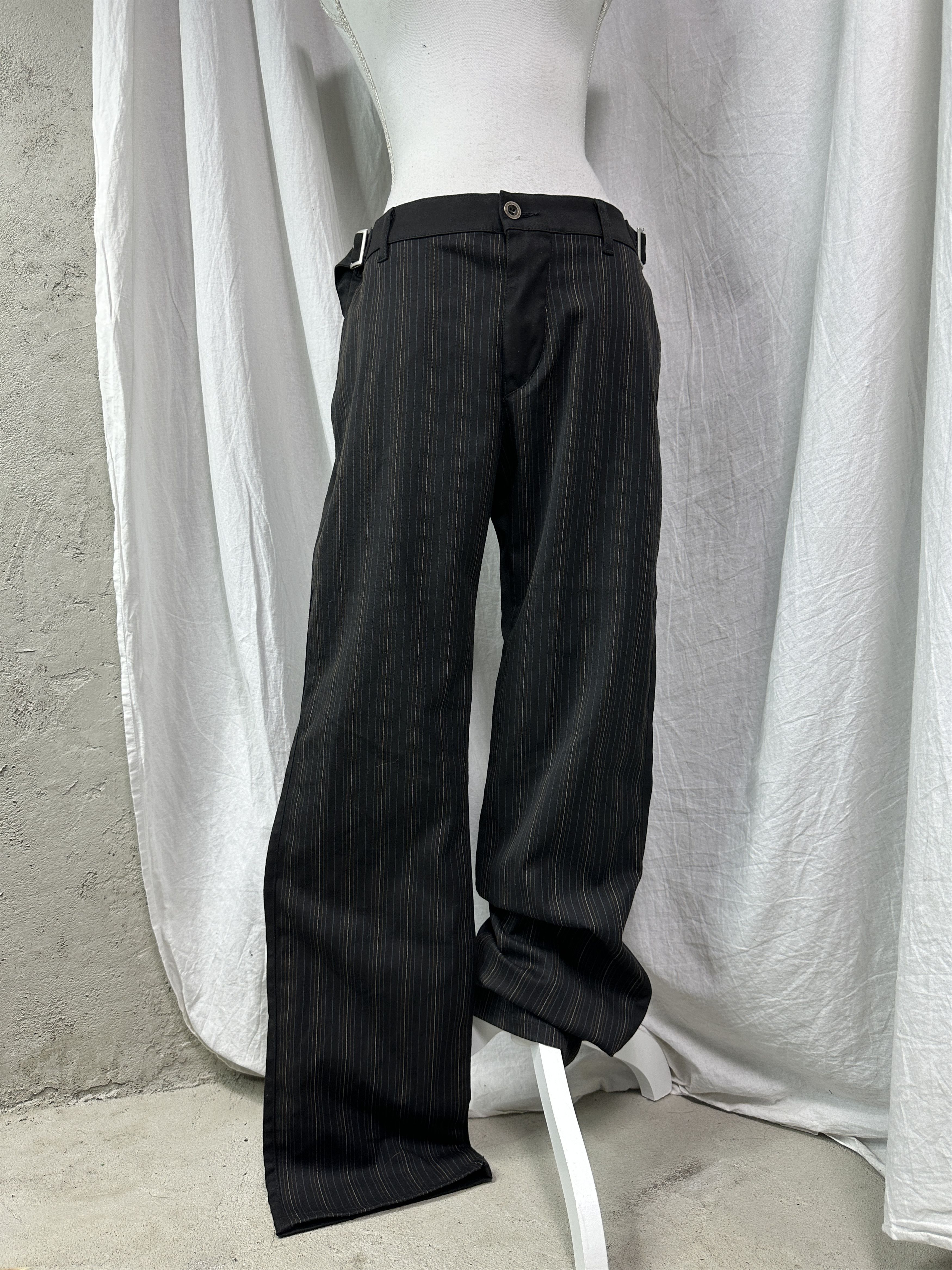 Vintage Vintage Avant Garde Wide Leg Pinstriped Take Two Pants Y2K Size 33" - 1 Thumbnail
