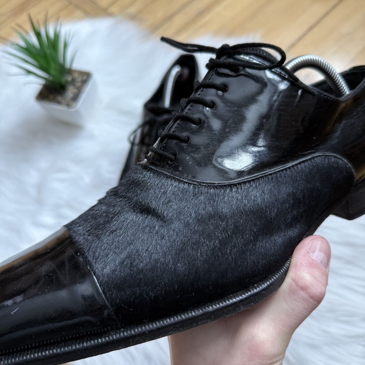 Dsquared2 📌 RARE Vintage Dsquared2 Pony Hair Derby Shoes Leather Size US 10 / EU 43 - 13 Thumbnail