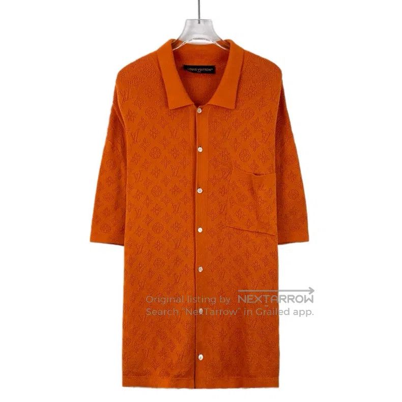 Louis Vuitton Louis Vuitton 24 orange knit cut-out logo presbyopic cotto Size US XL / EU 56 / 4 - 1 Thumbnail