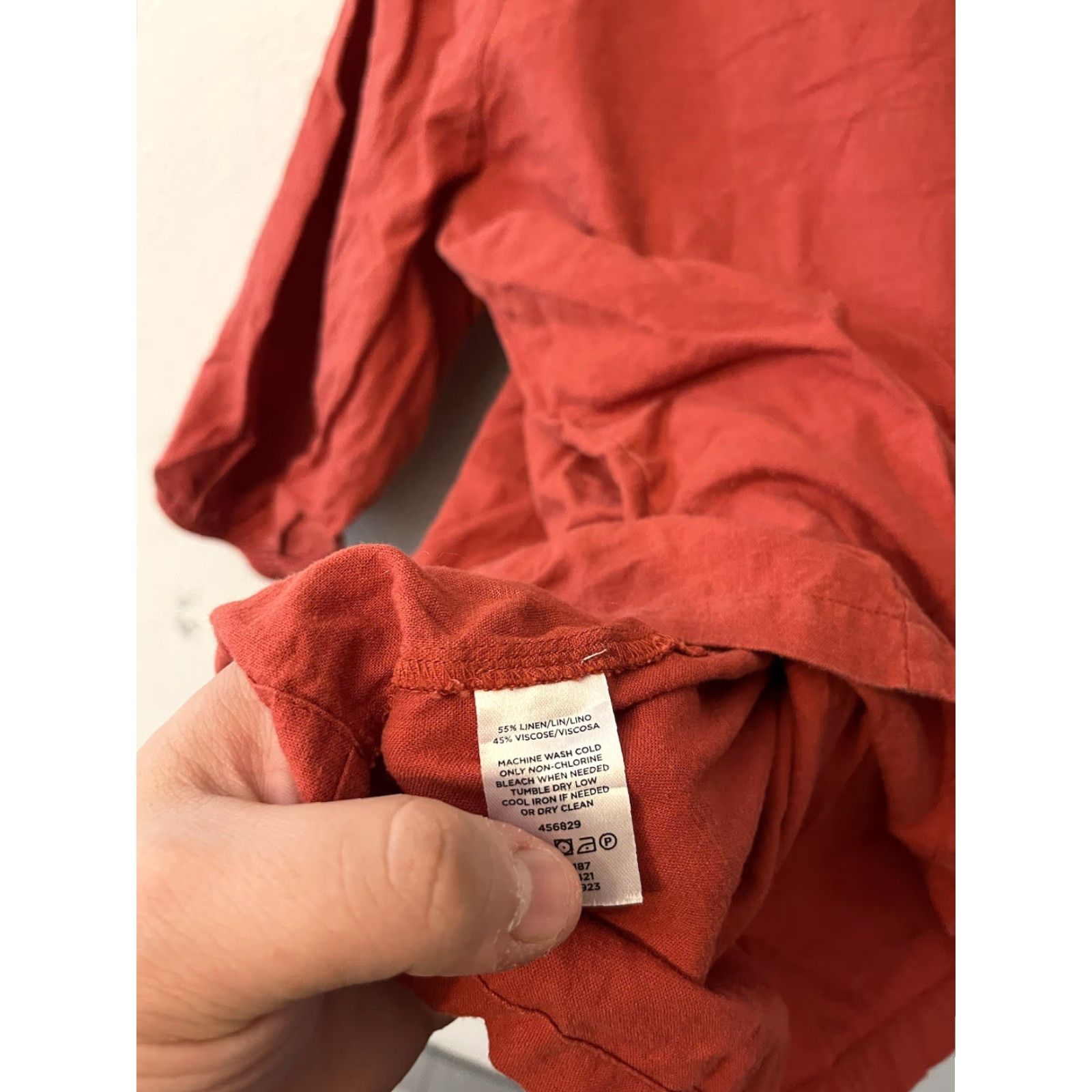 Loft VINTAGE Loft Linen Blouse Women’s XS Balloon Sleeve Boat Neck Solid 80s Orange Size XS / US 0-2 / IT 36-38 - 4 Thumbnail