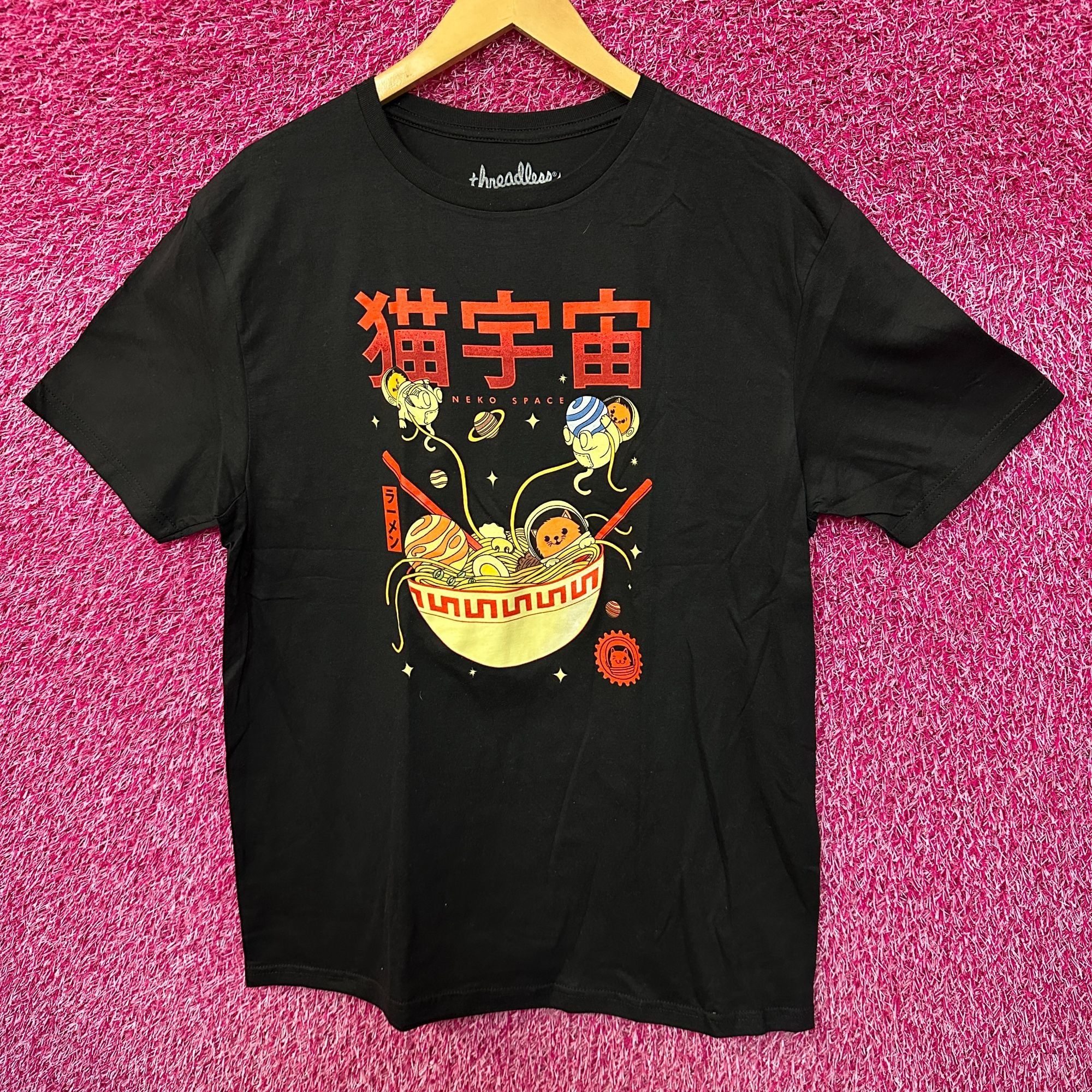 Threadless Neko Space Ramen Cats Threadless Pop Art Kawaii Anime Tee L Size US L / EU 52-54 / 3 - 1 Thumbnail
