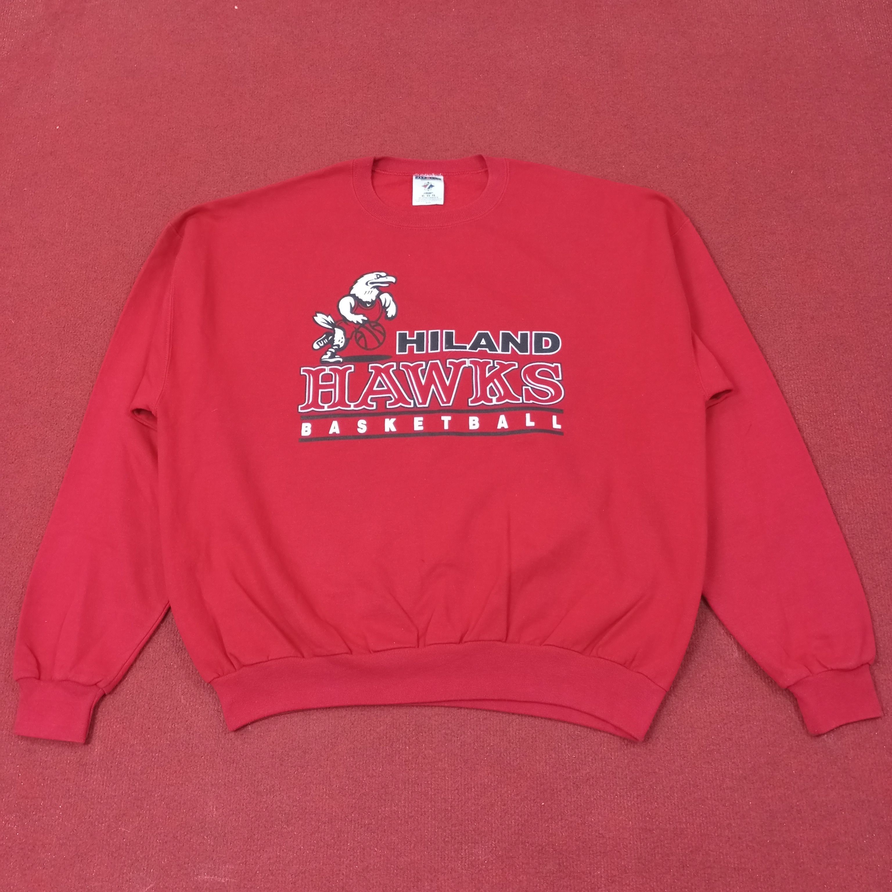 Vintage Hiland Hawks Basketball Team Sweatshirt c226n20 Size US XL / EU 56 / 4 - 1 Thumbnail