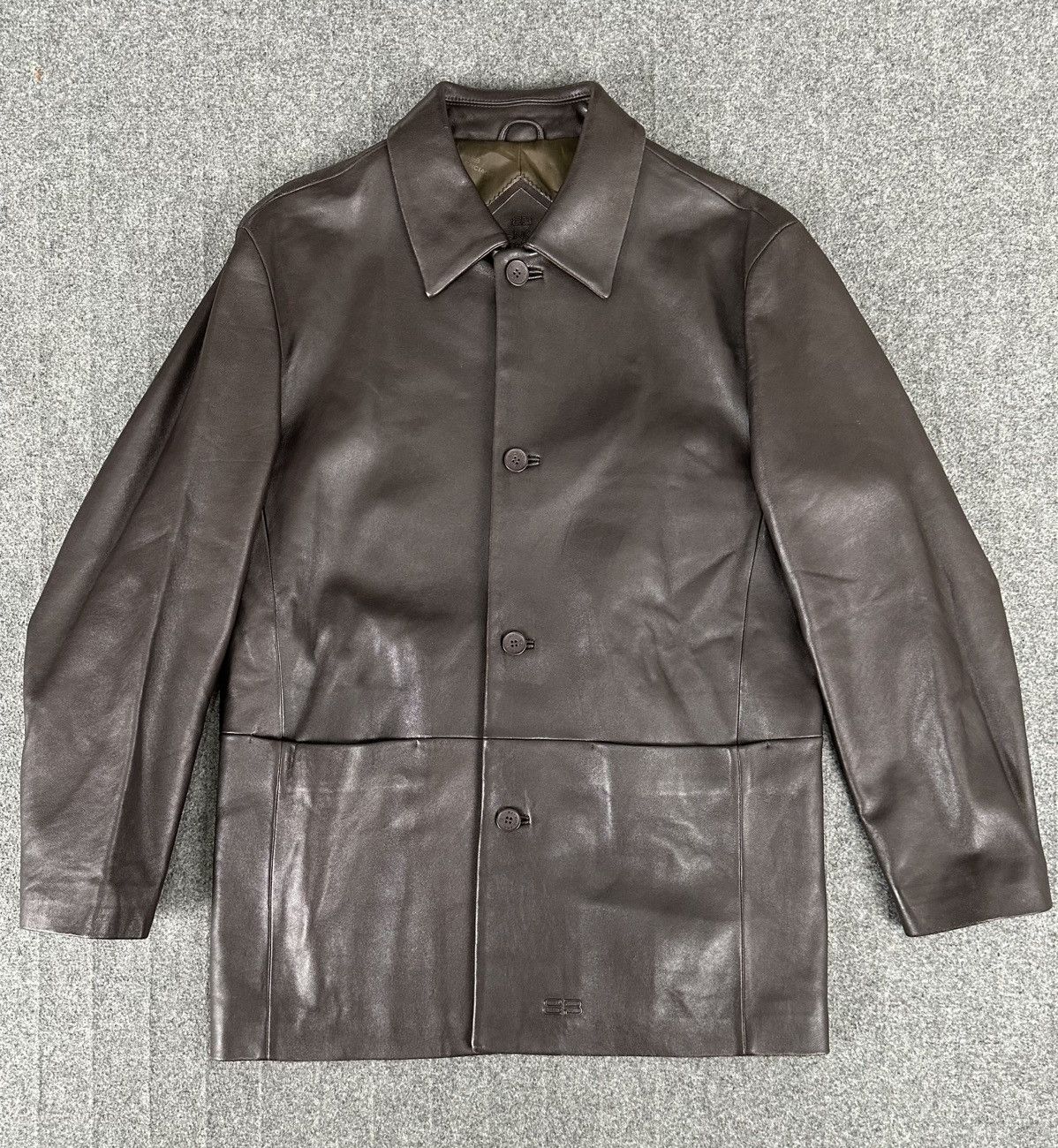Balenciaga Balenciaga - Nicolas Ghesquiere 1998 Leather Blazer Jacket Size US L / EU 52-54 / 3 - 1 Thumbnail